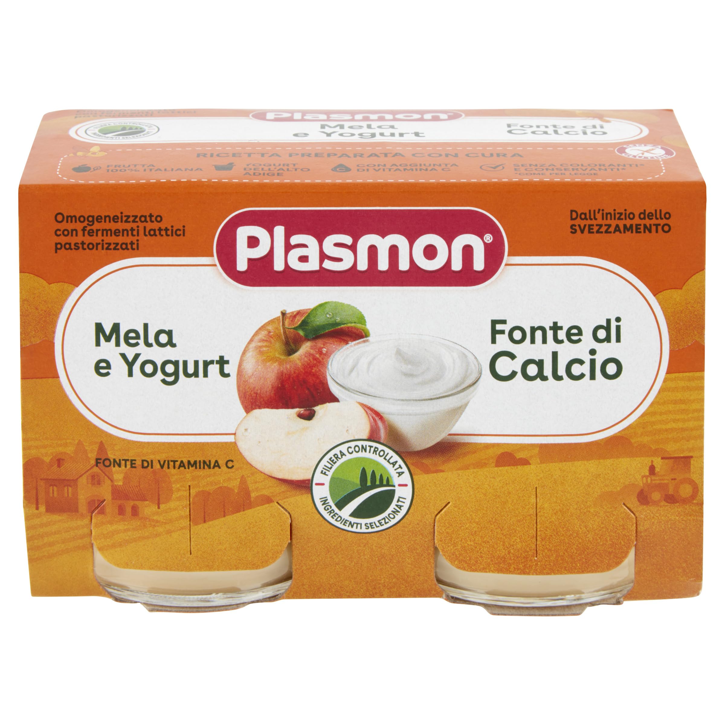Plasmon Omogeneizzato Yogurt e Mela 2x120g (12 Confezioni)
