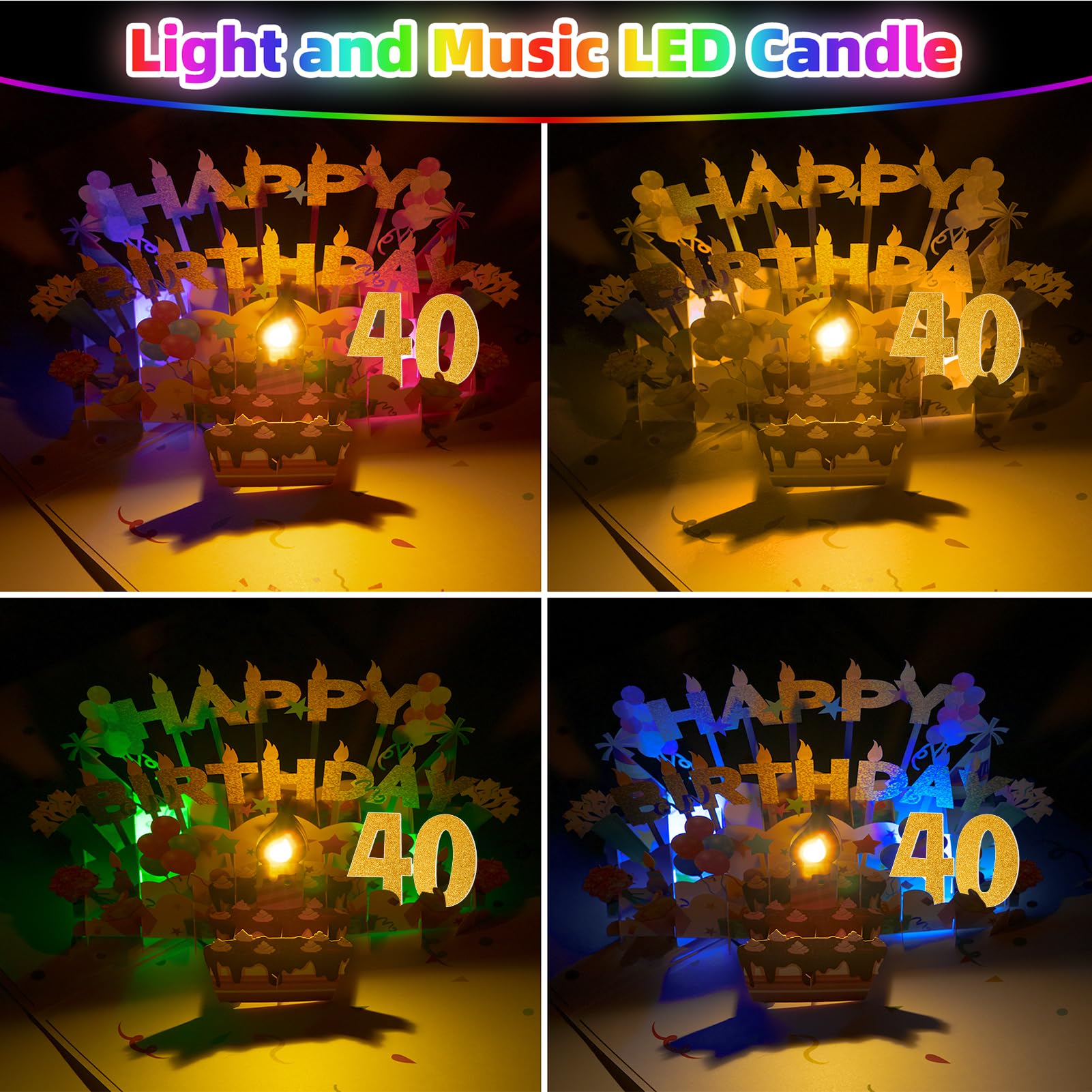 Biglietto di compleanno biglietto di compleanno musicale con candela a