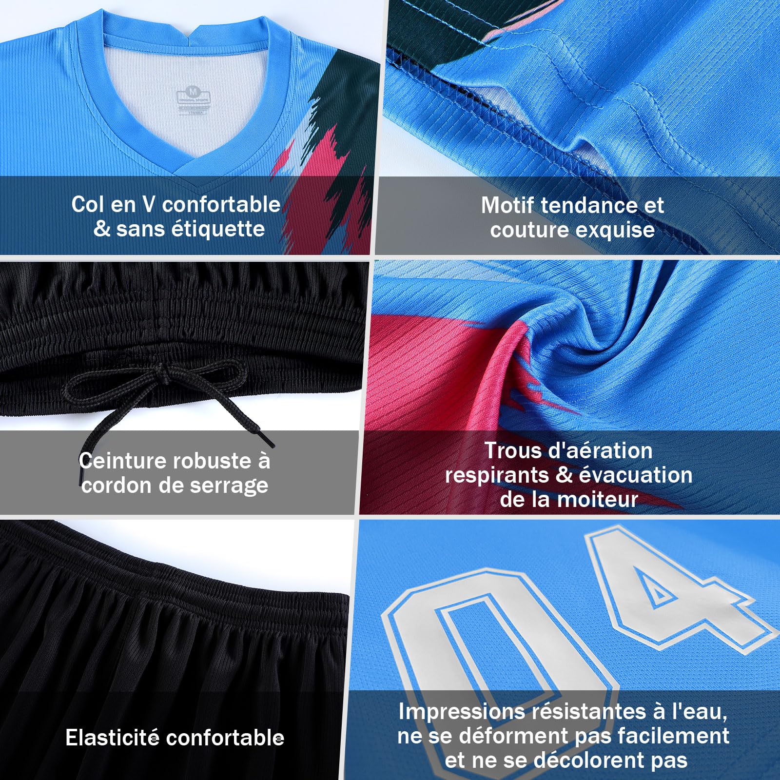 LAIFU Maillot de Foot Enfant Personnalisé Adultes Garçon Fille Uniformes de Football Personnalisés Hommes Femmes Nom Numéro Logo