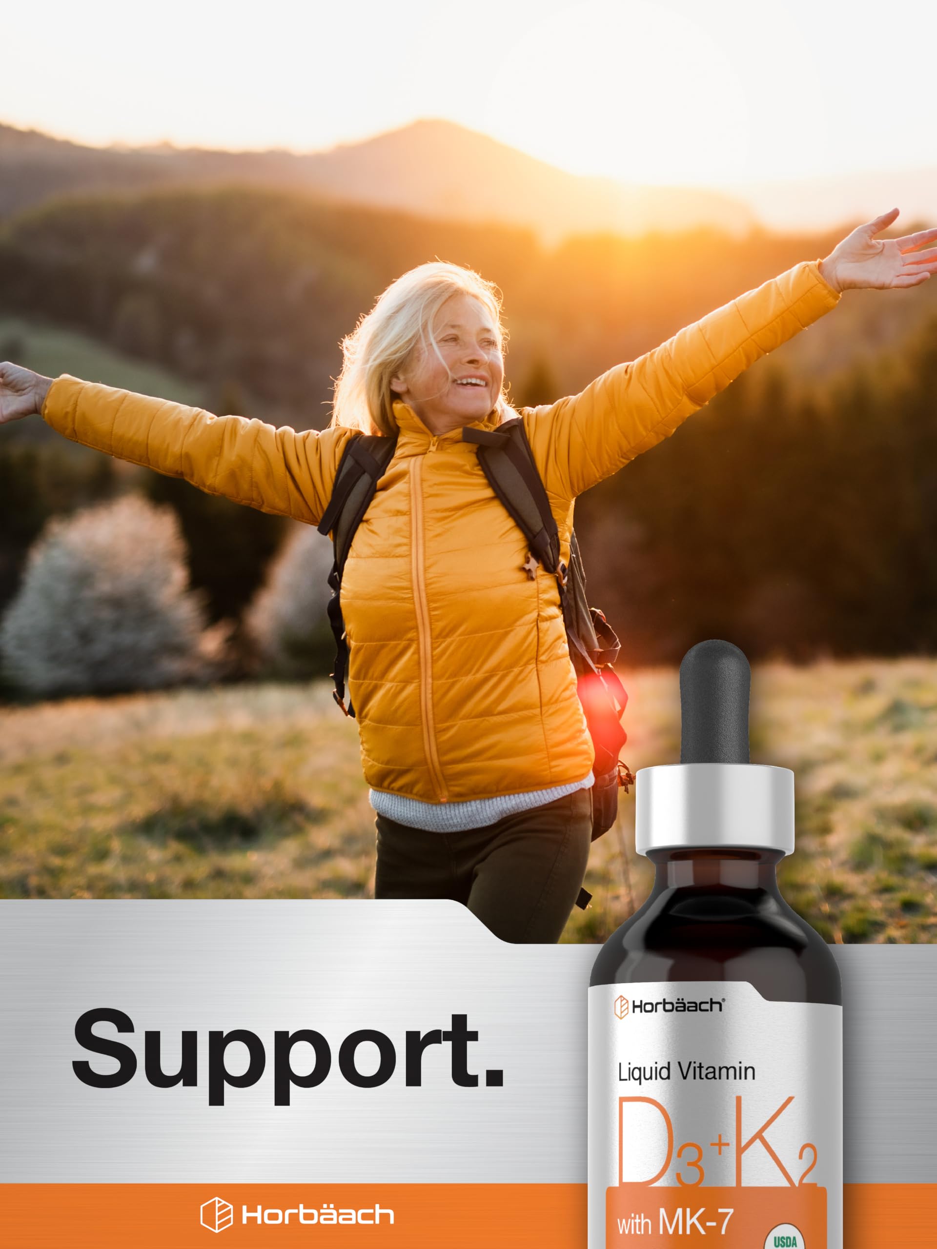 Horbäach Vitamin D3 K2 Liquid Drops | with MK7 | 2 Fl Oz | Vegetarian, Non-GMO, Gluten Free Supplement — Amazon image 6