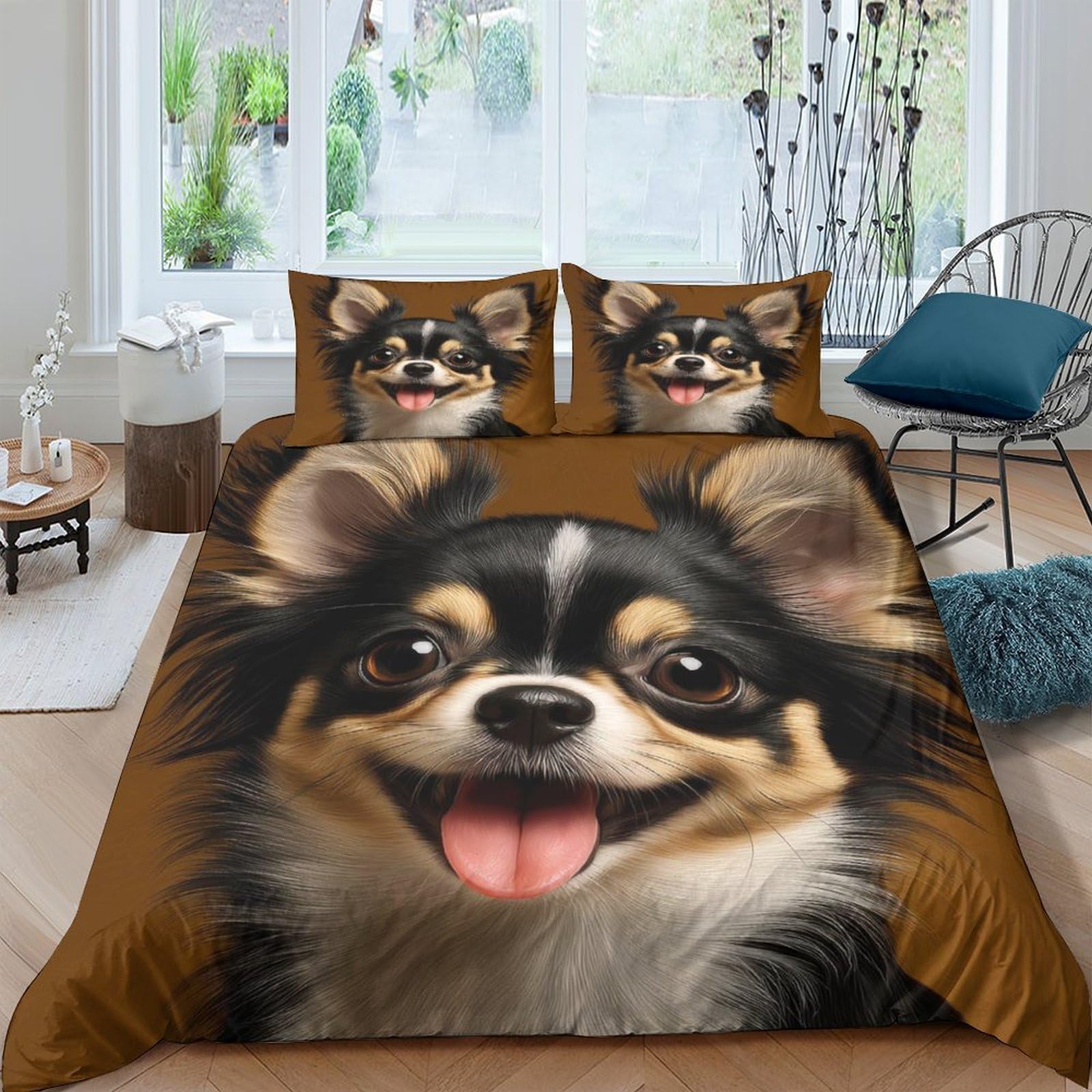 Ctjqhvkz Style-7 3D Printed Smiling Dog Fitted Sheet Microfiber Soft Anti-Slip Bed Cover For Bedroom Guest Room Decoration Machine Washable Single（135X200cm）