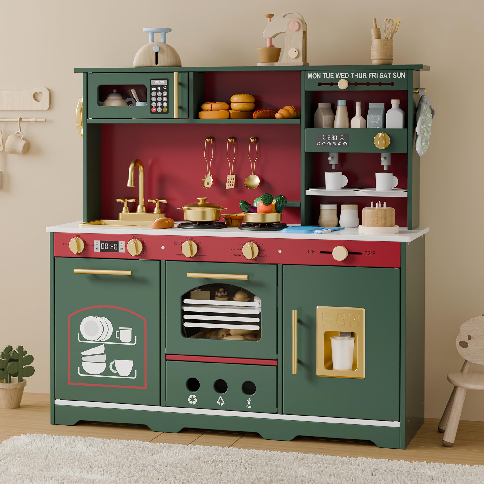 Amazon.com: Play Kitchen Set, Kids Kitchen Playset with 21 Fun