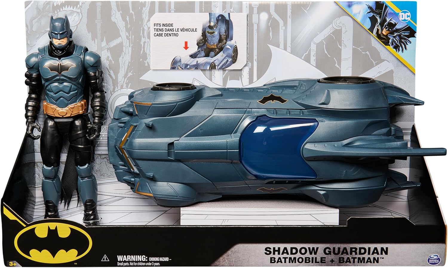 DC Comics - Batmobile + 30 Cm Action Figure - Batman Action Figure - Create Your Own Masked Fights Against the Enemy - Super Hero & Super Villain - Collectible Toy - Toy for Kids Ages 3+