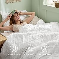 Vista 3 de Bedsure Funda de edredón bohemia tamaño individual para niños, ropa de cama bohemia para niños, funda de edredón copetuda individual para todas