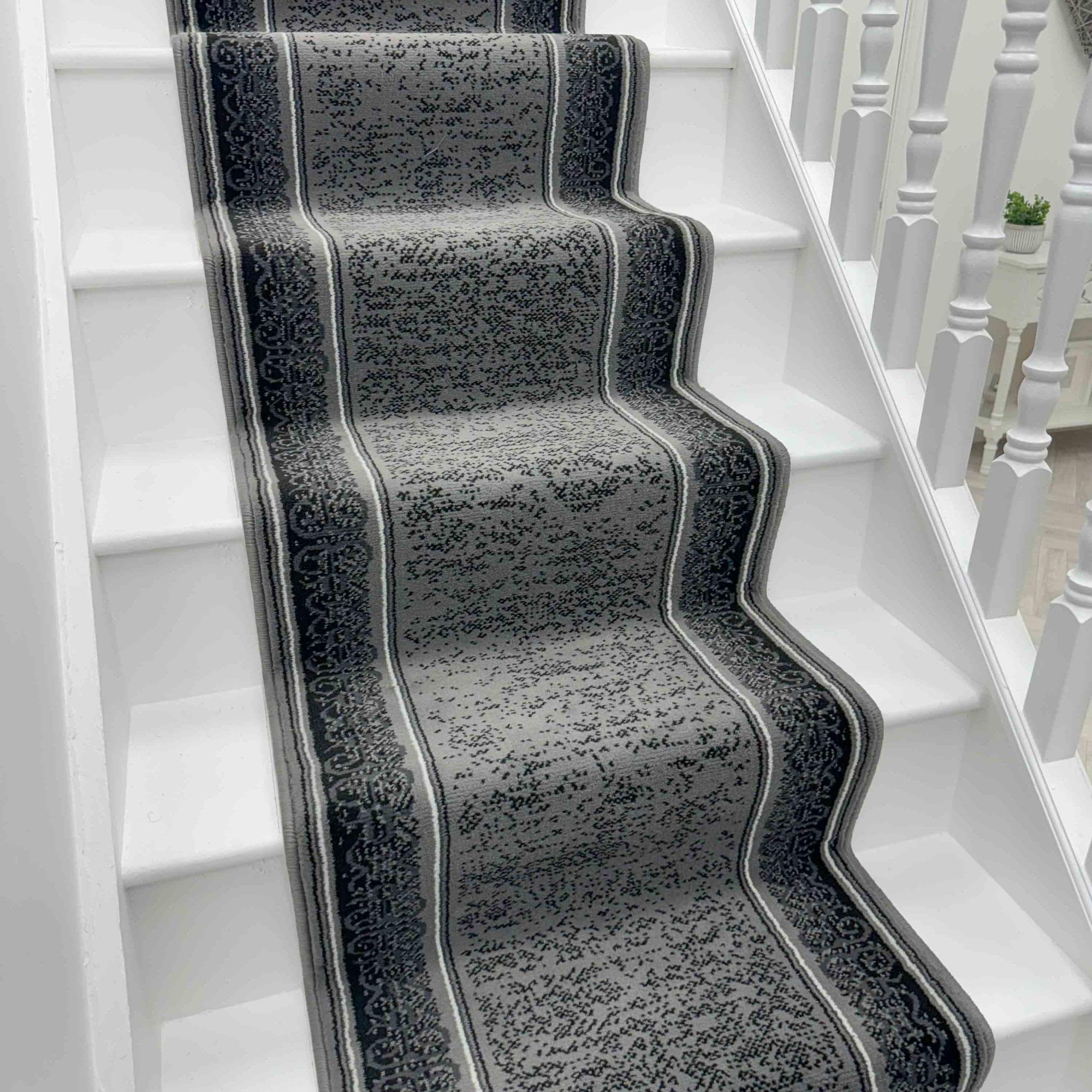 runrug Soft & Comfortable Stair Runner - Smooth & Durable Carpet for Stairs - Stain-Resistant, Fade-Resistant - Multiple Sizes - 70cm x 600cm - 9mm Thick - Tribal, Dark Grey