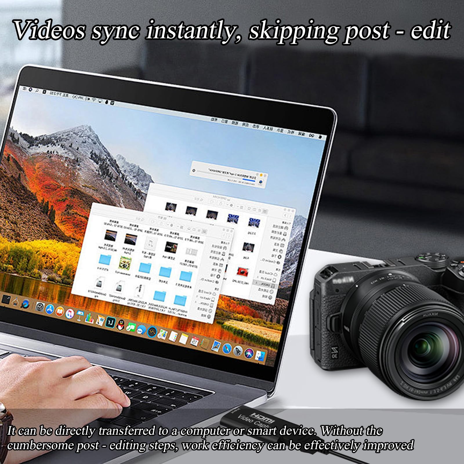 Cattura Video, Adattatore da Hdmi a Usb,Cattura HDMI,Ingresso 4k Uscita 1080P,Portatile Plug e Play Ideale per Trasmissioni in Diretta Videoconferenze e Registrazioni in Loco