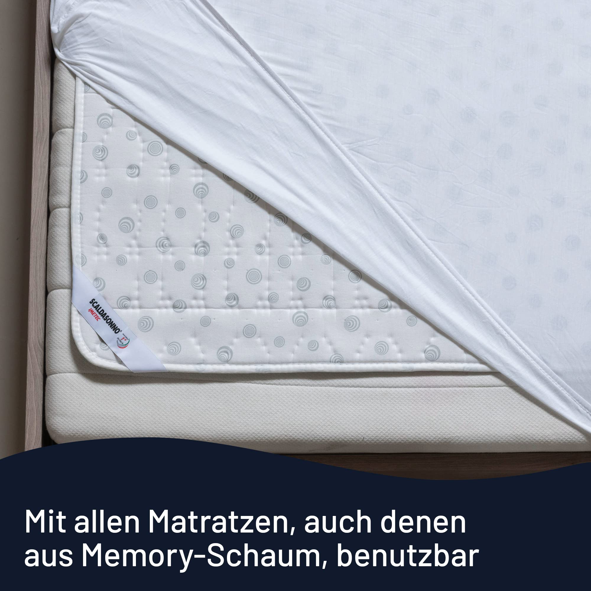 Imetec Adapto, Einzelwärmeunterbett, 150x80 cm, niedriger Verbrauch, patentierte Technologie, schnelle Erwärmung, individuelle Temperatur, 100 % Baumwolle, Made in Italy, 6-Temp.-Steuerung