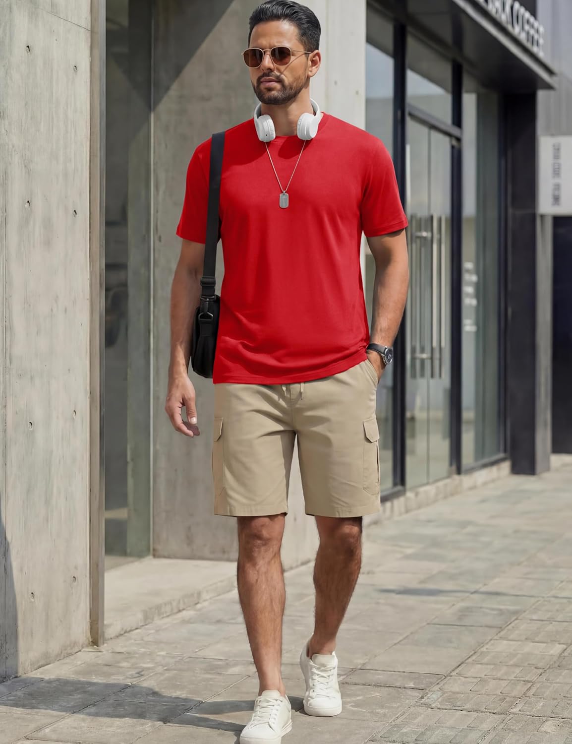 TACVASEN Mens Cotton T Shirt Casual Summer Tshirt Crew-Neck Short Sleeve Soft Tee Classic Basic T-Shirt - Image 4