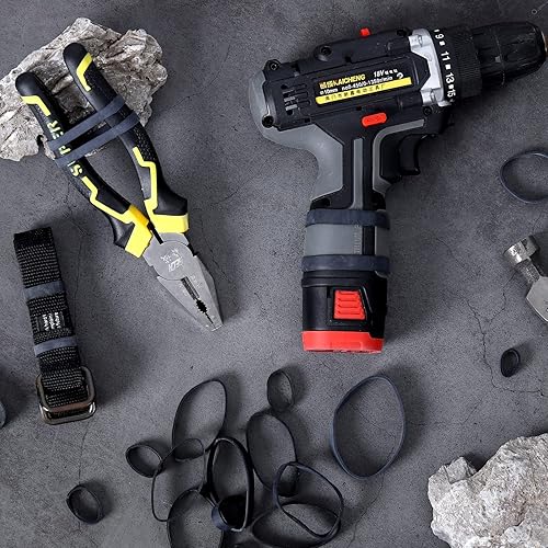 Miniatura 6 de 60 bandas de goma de alta resistencia de 6 tamaños, color negro, gruesas, anchas, de varios tamaños, para senderismo, campamento, supervivencia,