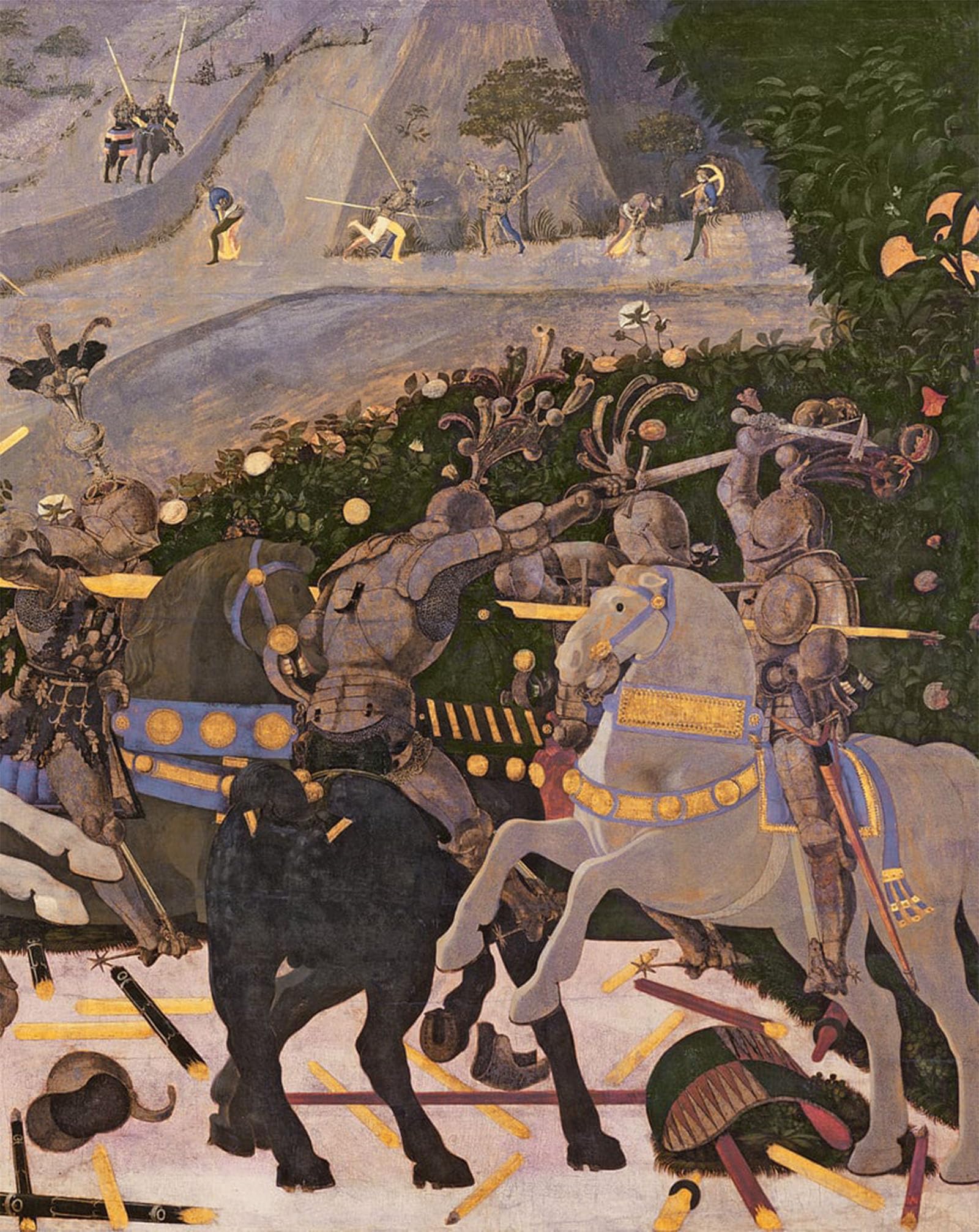 ARTXLXXBN Famous Art Print Poster Vintage Wall Art the Battle of San Romano by Paolo Uccello Canvas Art Poster for Home Decor 60x90cm