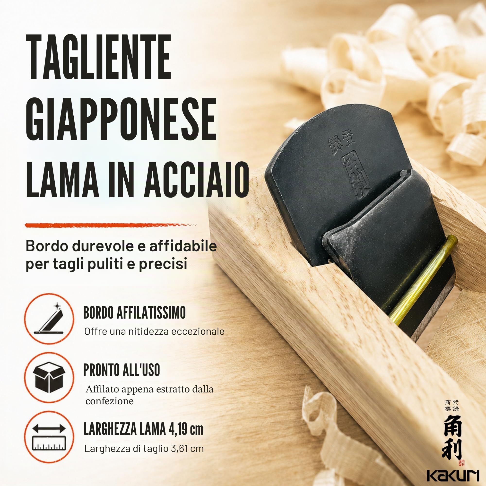 KAKURI Mini Kanna - Aereo in legno, 42 mm dal Giappone