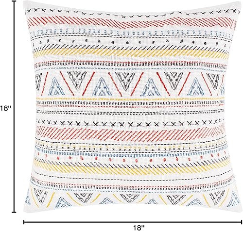 Miniatura 5 de Levtex Home - Mills - Almohada decorativa (18x18in) - Multi Rayas - Rojo, Marina, Azul y Naranja