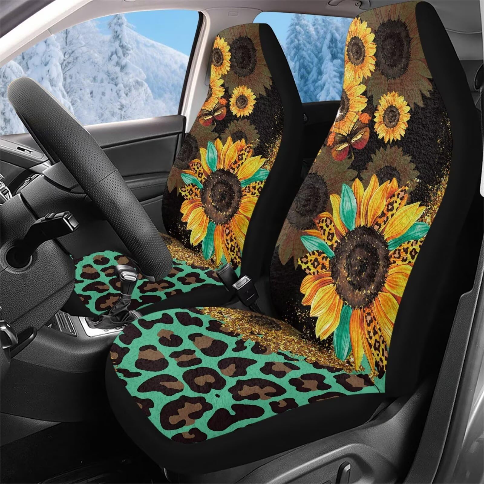 Housse couverture de sieges auto durable imprimée pour préserver l'habitacle avant - 2