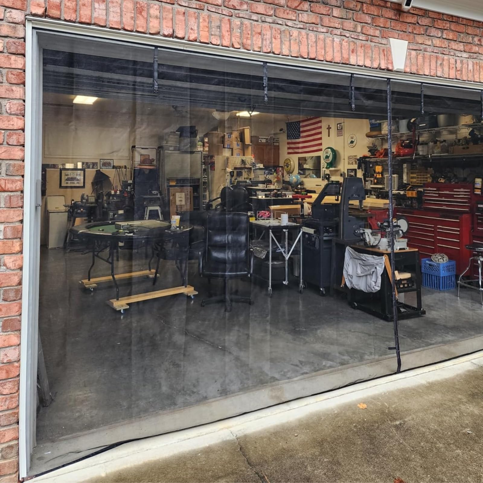 Moustiquaire Magnétique Pour Porte De Garage, Rideau De Porte De Garage Fibre De Verre Renforcée, Résistante à La Déchirure, Durable, Pour Animaux De Compagnie, Noir(Noir,305 x 244 cm(10 x 8 ft))