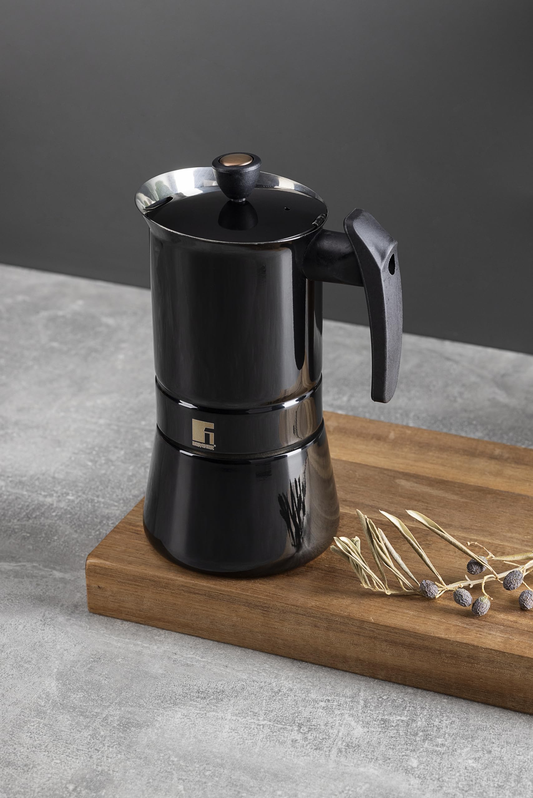 BERGNER COPPER Kaffeemaschine 6 Tassen 14,2x10,5x20 cm Edelstahl Schwarz