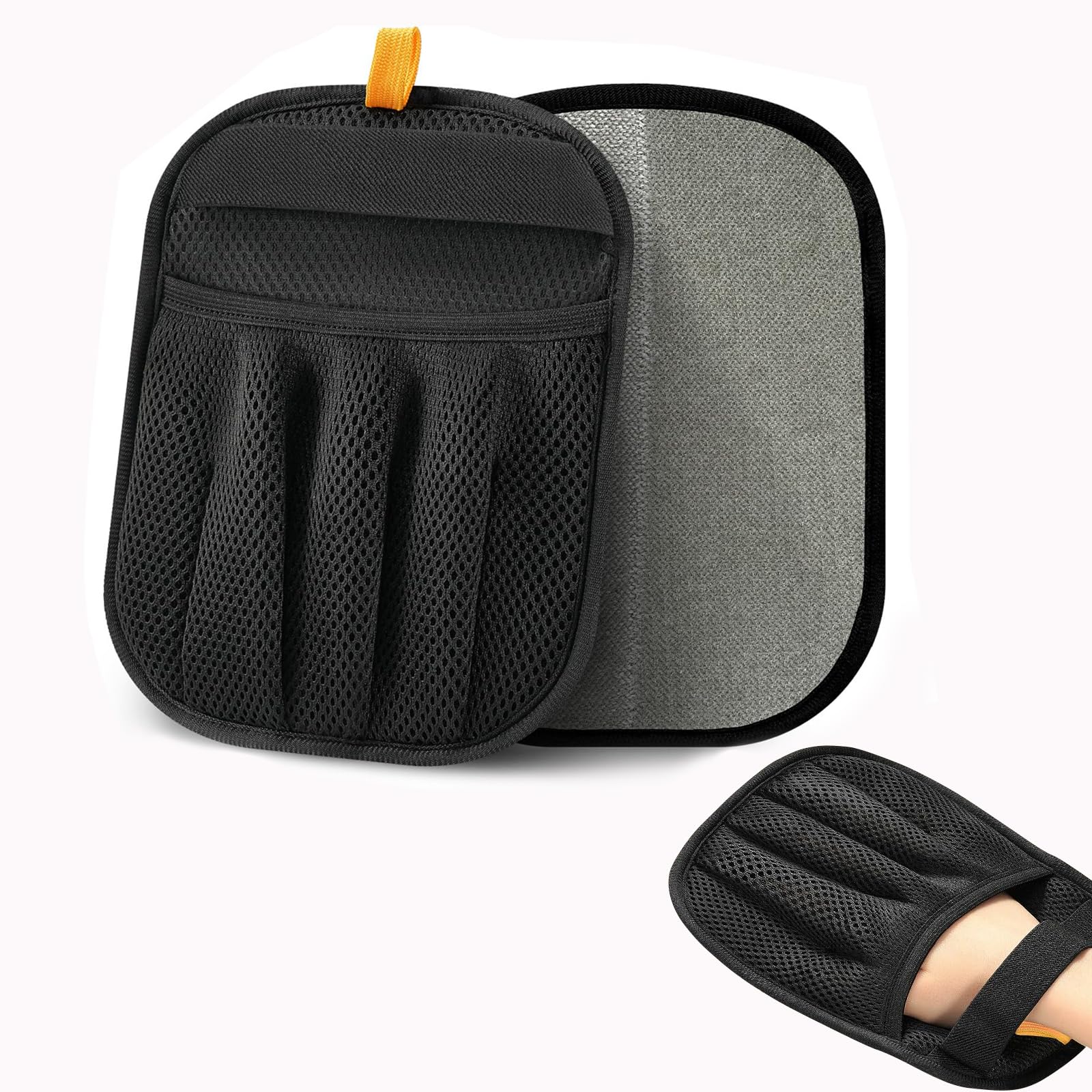 Gant Anti Poils Animaux Double Face Brosse Poils Animaux Gants Gant Poil Chat Réutilisable Brosse Anti Poils Animaux pour Lavage DémêLage Et Toilettage (24cmx18cm Noir)