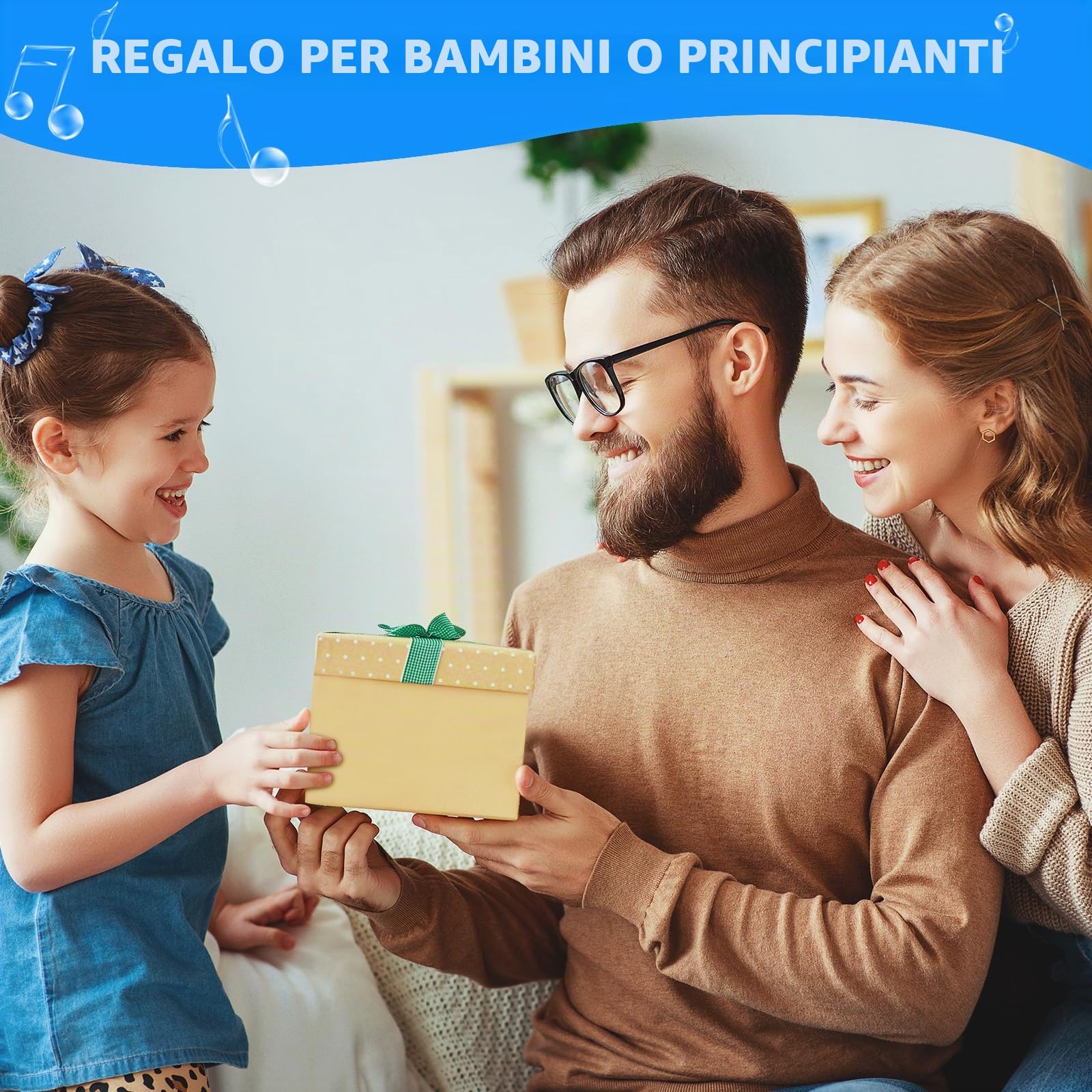 Fisarmonica per Bambini 17 Tasti 8 Bassi Pianoforte Organetto con Cinghie Regolabili Strumento Musicale per Principianti Rosso