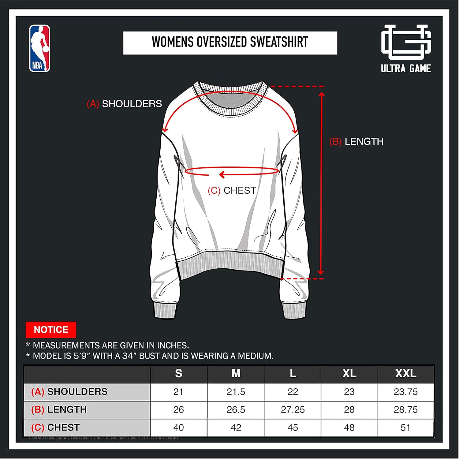 Ultra Game NBA Women's Extra Soft Fleece Distressed Oversized Pullover Sweatshirt New York Knicks Large