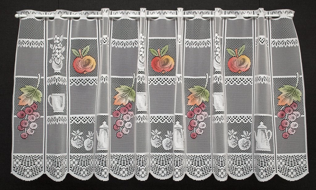 Scheibengardine Früchte 45x204 cm H/B Bunt Bistrogardine Vorhang Küche 1er Pack