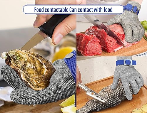 Miniatura 5 de Litex Nivel 9 Guante de metal de malla de acero inoxidable,Guante de trabajo de seguridad a prueba de cortes de grado alimentario,Guante de corte