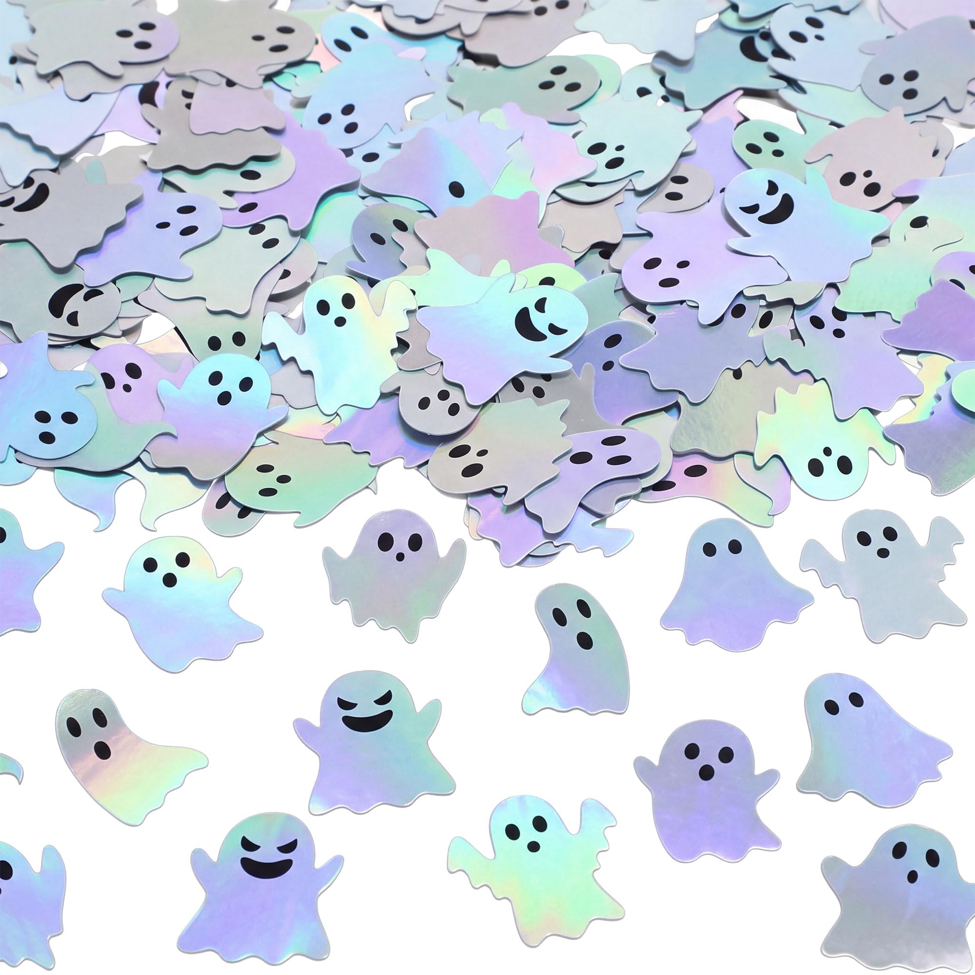 Funrous 300 Pcs Halloween Holographic Ghost Confetti Table Scatter