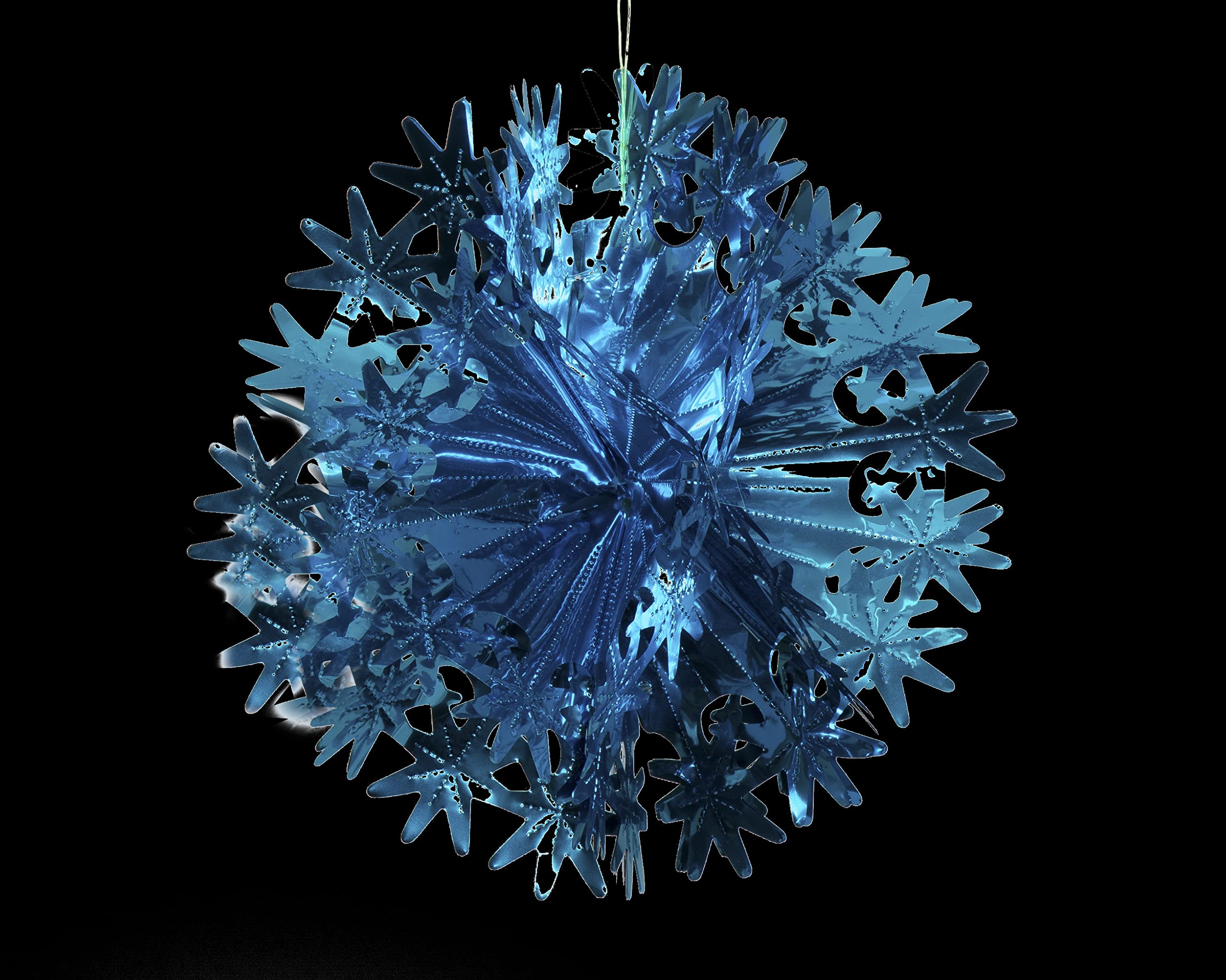 Simply Products Foil Garland Star Ball - Christmas Hanging Decoration Wall Ceiling Xmas Deco (Turquoise)