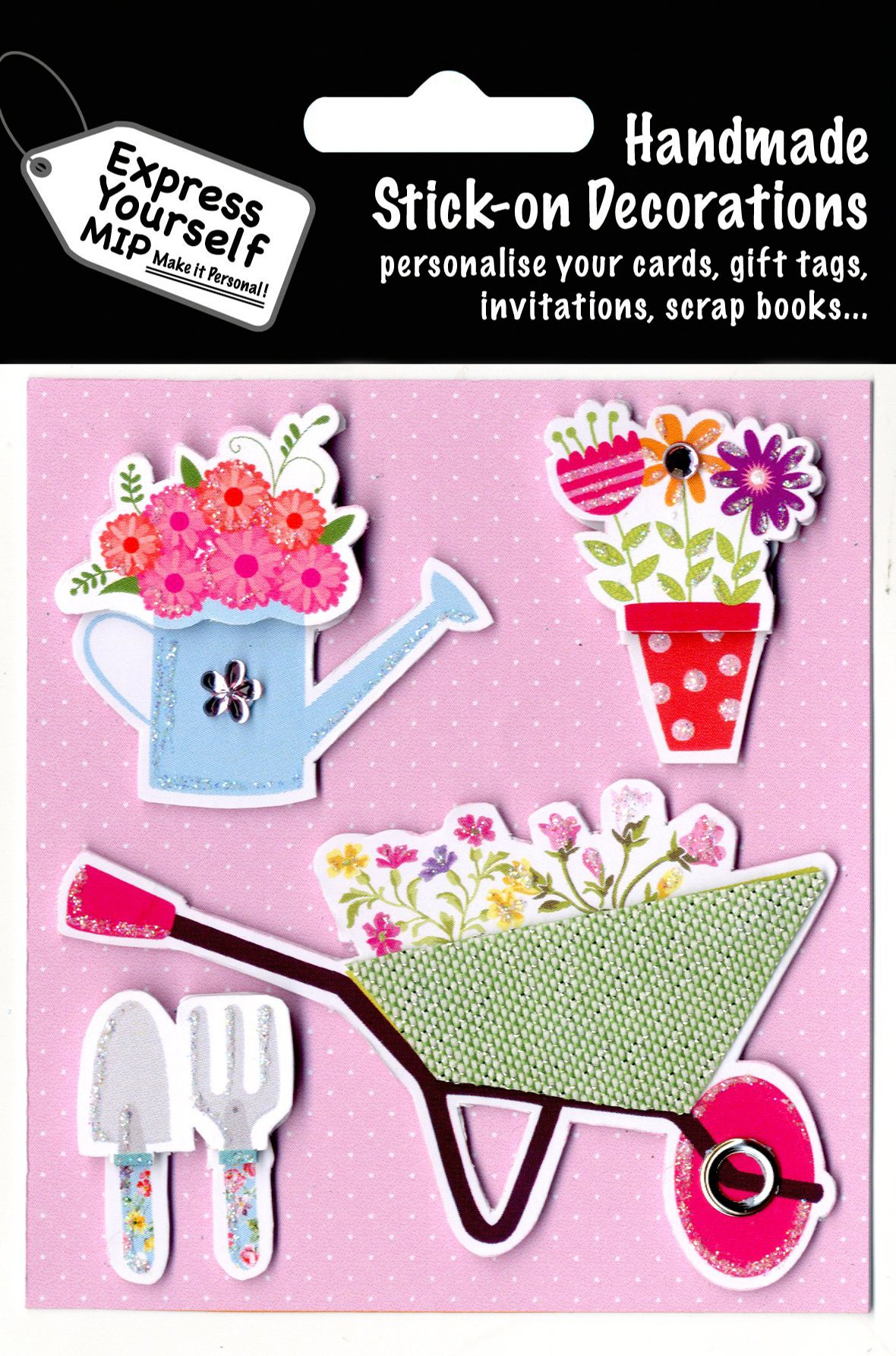 Express Yourself Mip, Self Adhesive Gardening Toppers - Ideal For Card Making, Gift Wrapping, Scrapbooking, Papercrafts, Childrens Crafts Etc