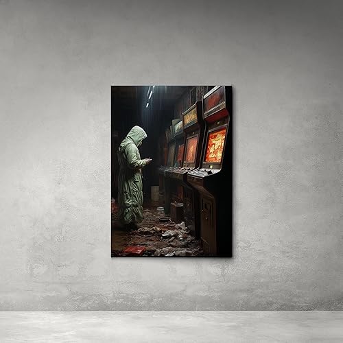 Miniatura 3 de Ghost in an Abandoned Arcade, Nostalgia Poster, Art Poster Print, Dark Academia, Gothic Retro., Canvas Prints, Wall Decor