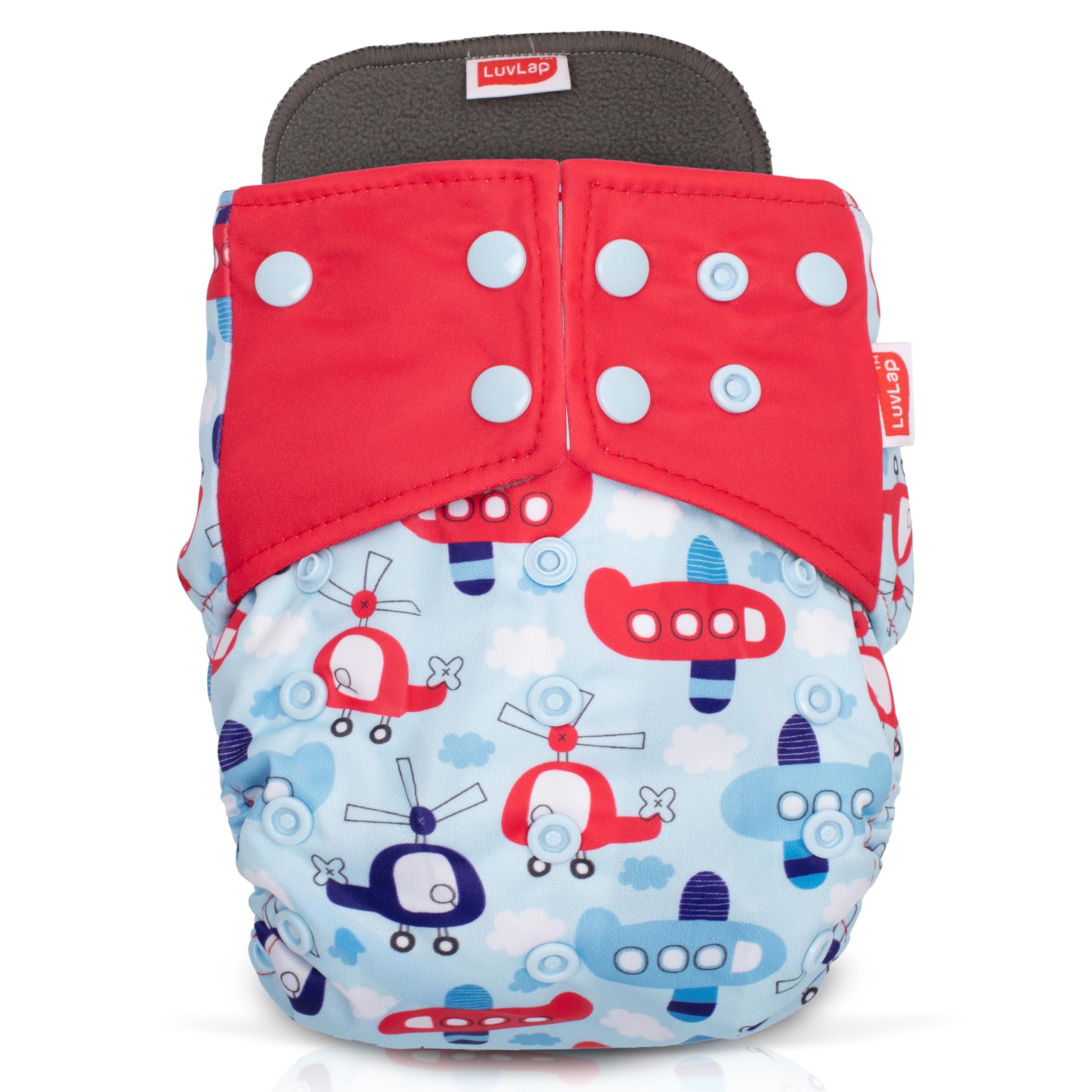 LuvLap Reusable Baby Cloth Diaper, Double Leak Guard, High Absorption, Quick Dry, Stain-Proof Comfort & Protection, 3m+, Adjustable Waist & Height with snap Buttons, Absorbent Insert, Blue Ships-picture-34