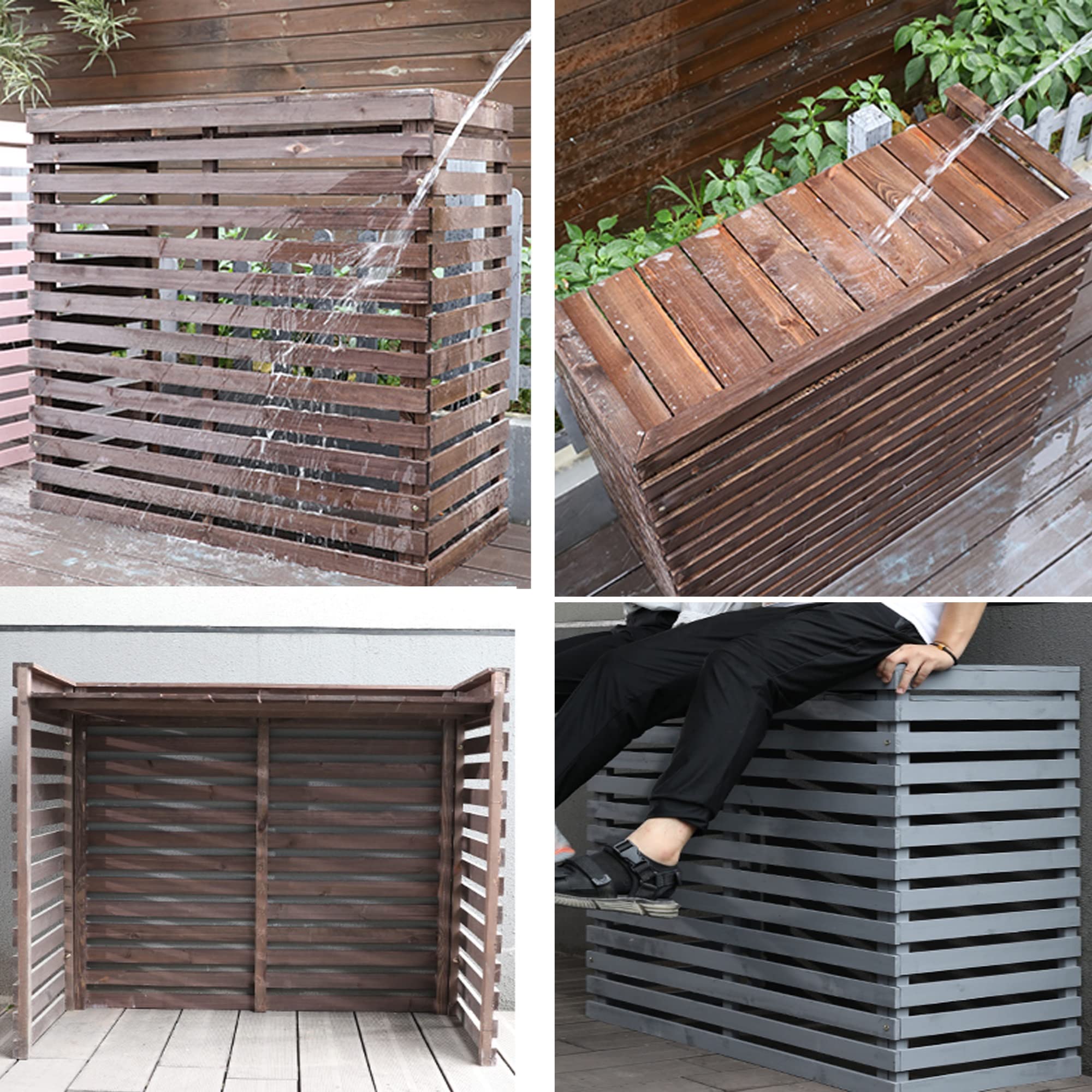 Outdoor Privacy Airconditioner Cover,Houten Airconditioner Hek Scherm