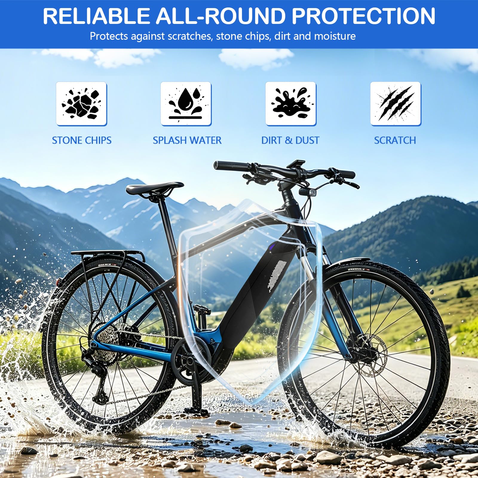 Juego de 3 fundas protectoras para bicicleta eléctrica, para transporte, batería, motor y manillar, impermeable, protege la electrónica de la lluvia, la suciedad y las salpicaduras, ajuste universal