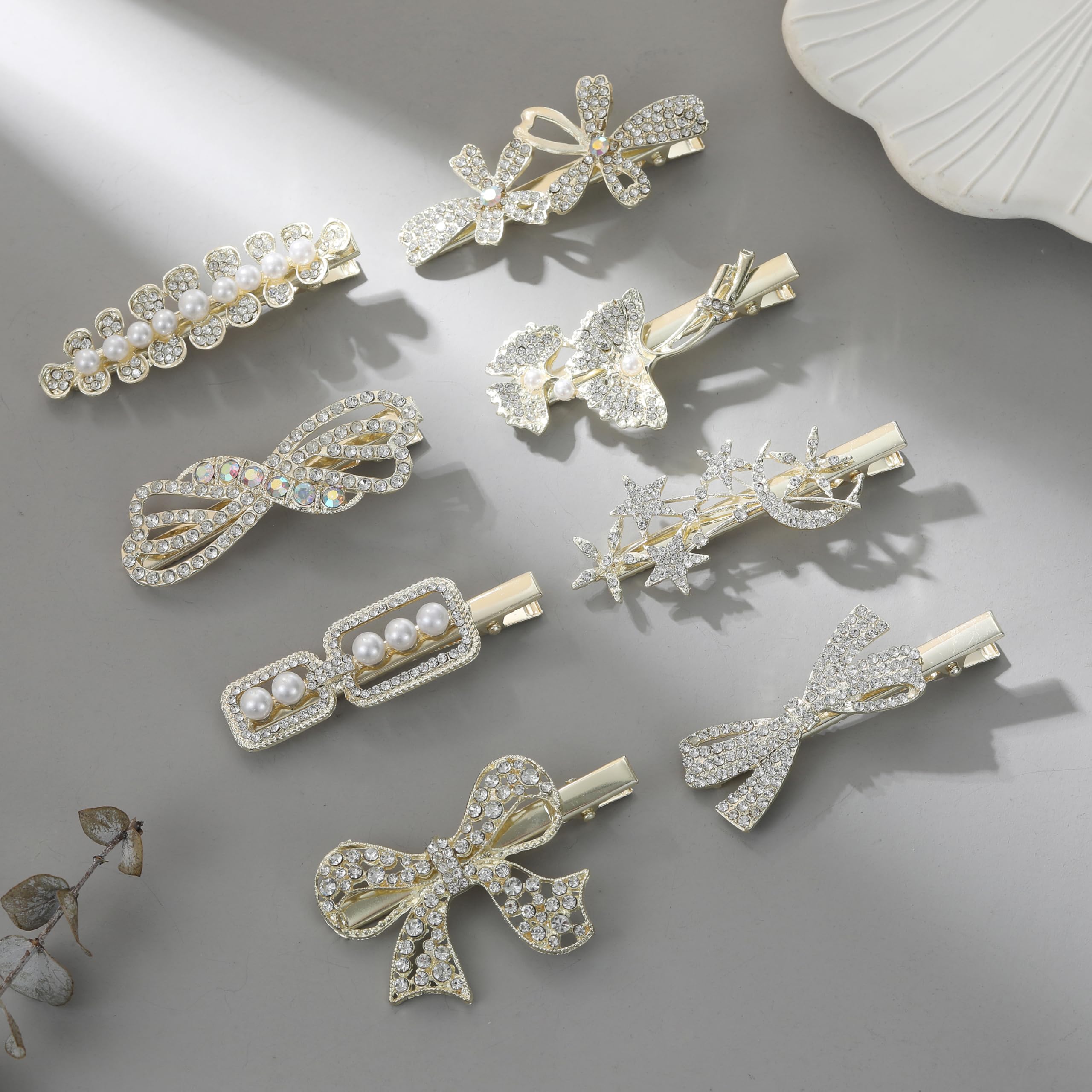 Amazon.com : KAGNAL Hair Clip, 8 Pcs Rhinestone Hair Clips for