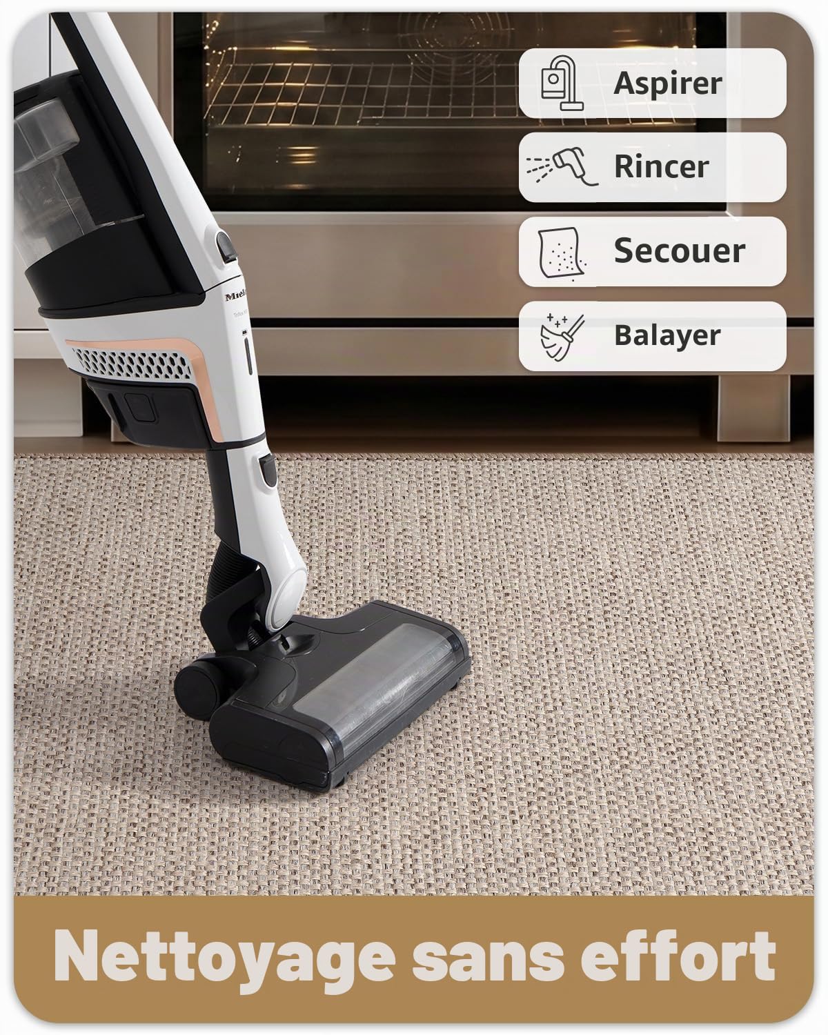 COLOR&GEOMETRY Tapis de Cuisine Antidérapant Lavable 43x120cm, 4mm Mince Tissé Caoutchouc Soutenu Tapis de Cuisine Runner, Absorbent Facile à Nettoyer Tapis de Sol pour Devant l'évier, Couloir, Beige