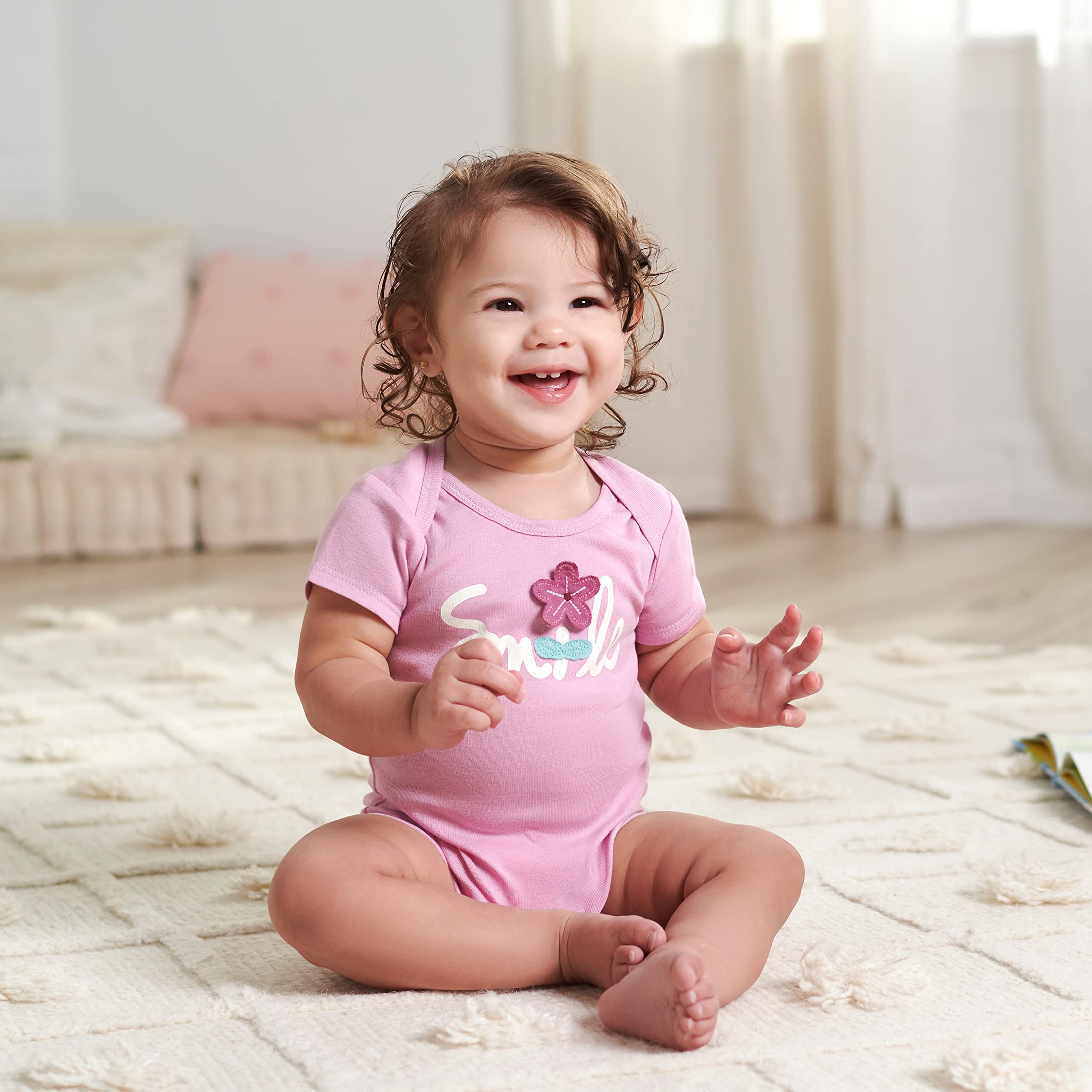 Gerber Baby Girls 5-pack Short Sleeve Onesies Bodysuits Shirt