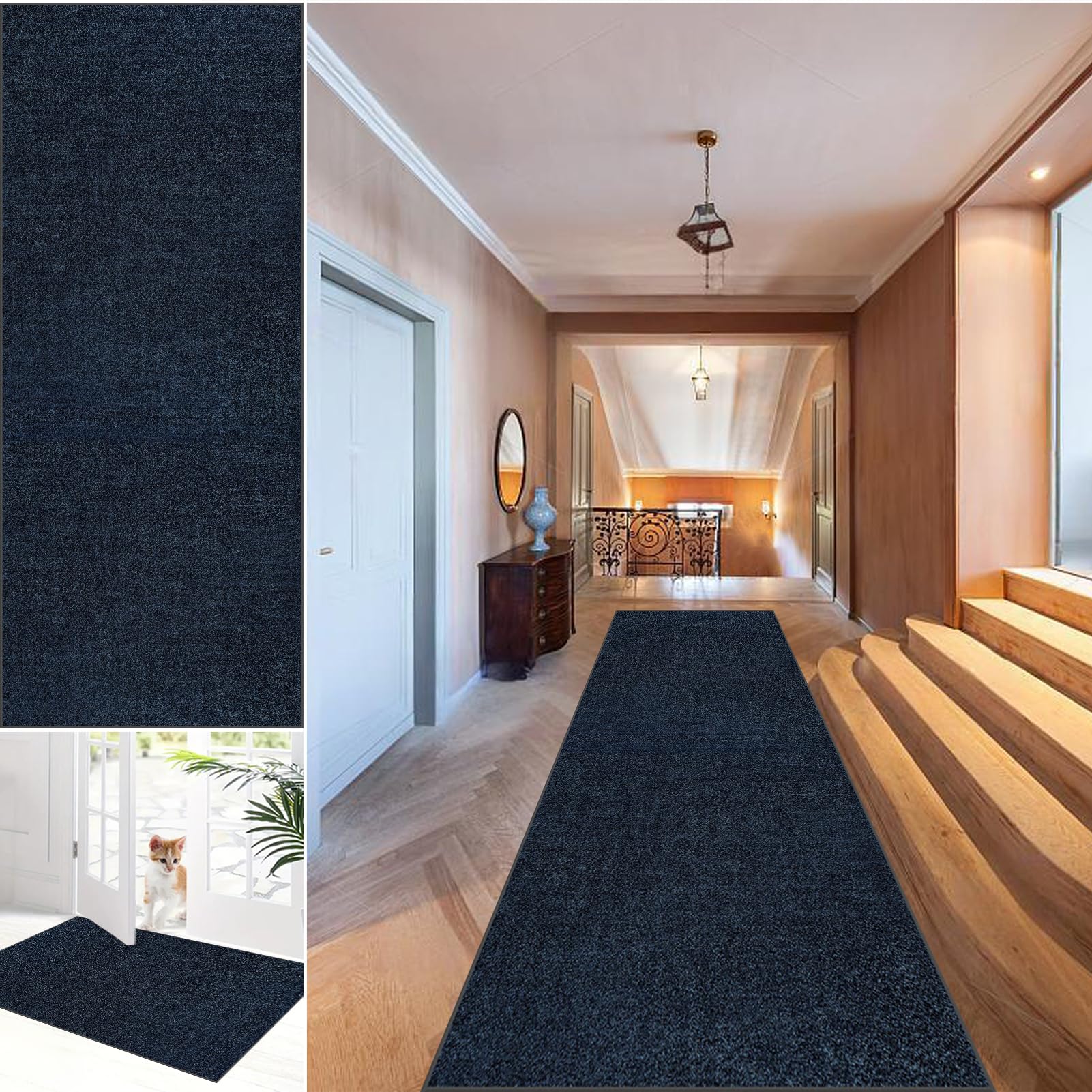 Fjhaeuo Carpet Runner for Hallway Non Slip Long Kitchen Runners Large Rugs Living Room, Short Pile Washable Rug Area Rugs for Bedroom Dining Room bathroom sink carpet 120 x 160 cm — image 1