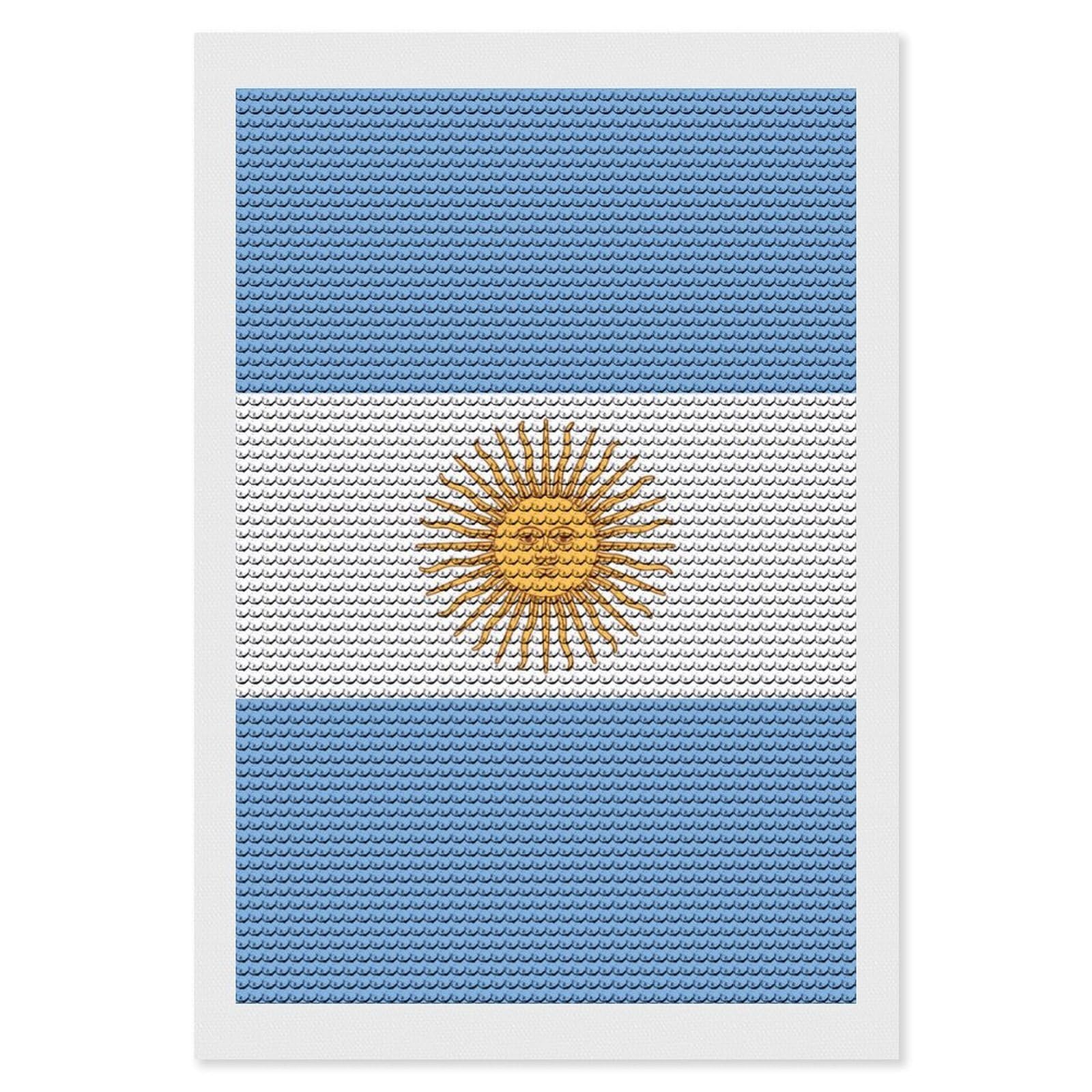 Nclqvjxzkhw Style Argentina Flag Diamond Art Painting For Adult Round Diamonds Pictures Arts Crafts Home Wall Decor 8"X12"