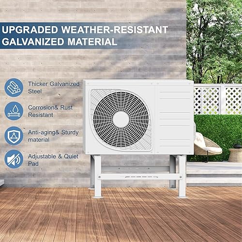 Miniatura 3 de Mini soporte dividido, soporte ajustable para aire acondicionado sin conductos de 9,000-60,000 BTU, bomba de calor, soporte de CA antivibración