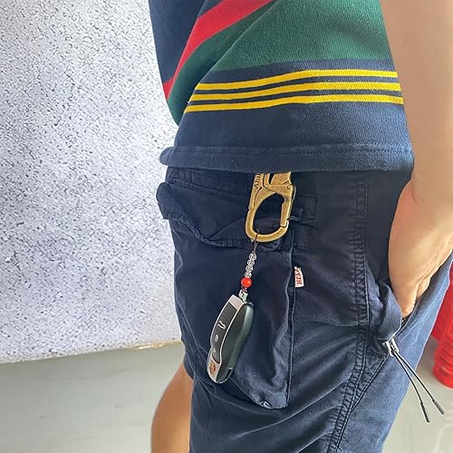 Miniatura 3 de Ahiller Clip de mosquetón para llavero, diseño de doble cerradura, punta de acero de tungsteno, herramientas multifounction para camping,