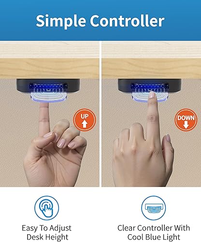 Miniatura 33 de Okin Escritorio eléctrico pequeño de pie, 40 x 24 pulgadas, altura ajustable, color negro, estación de trabajo para oficina en casa Negro