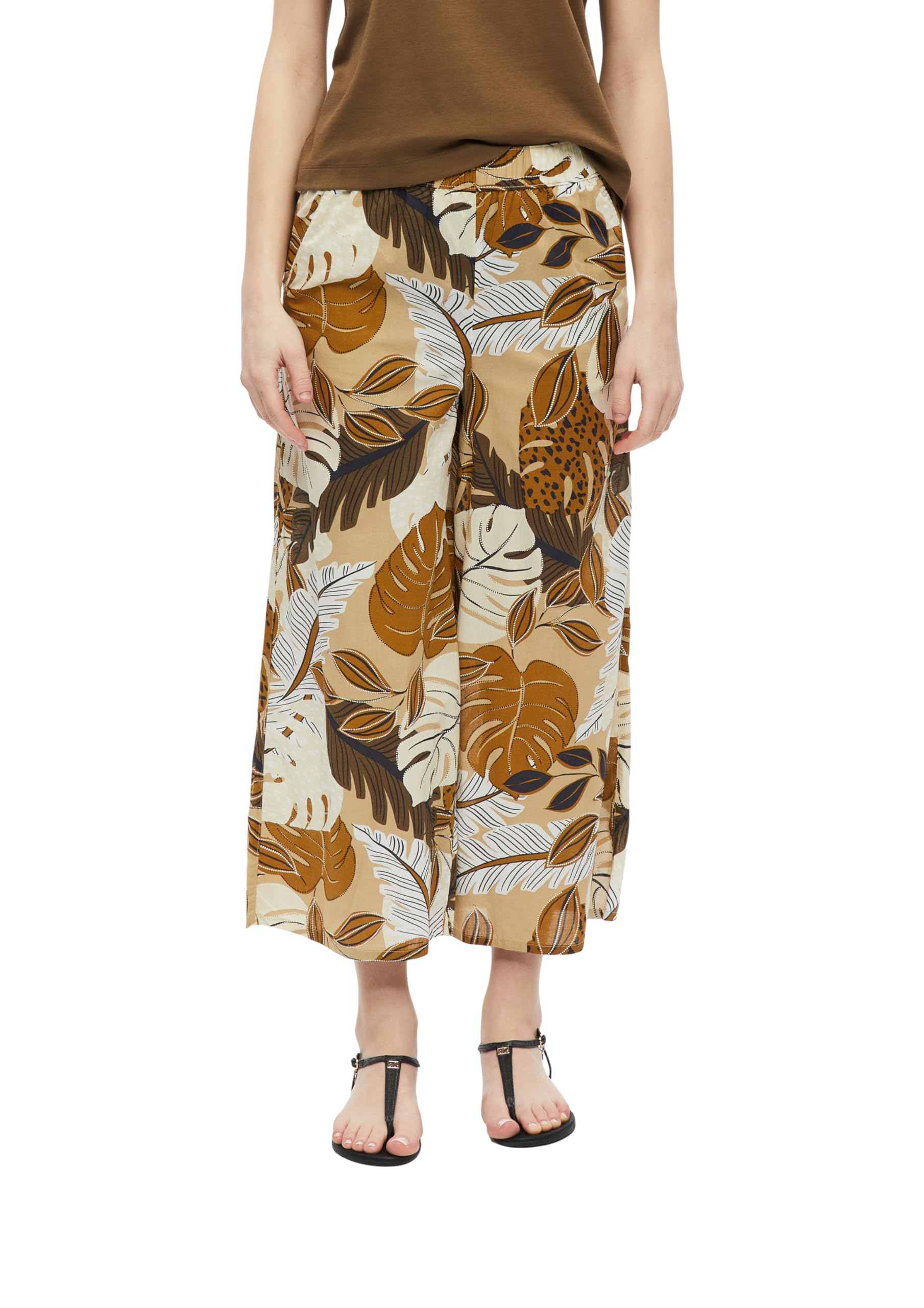 s.Oliver Women's Culotte with All-Over Print 2180903, Brown, 24