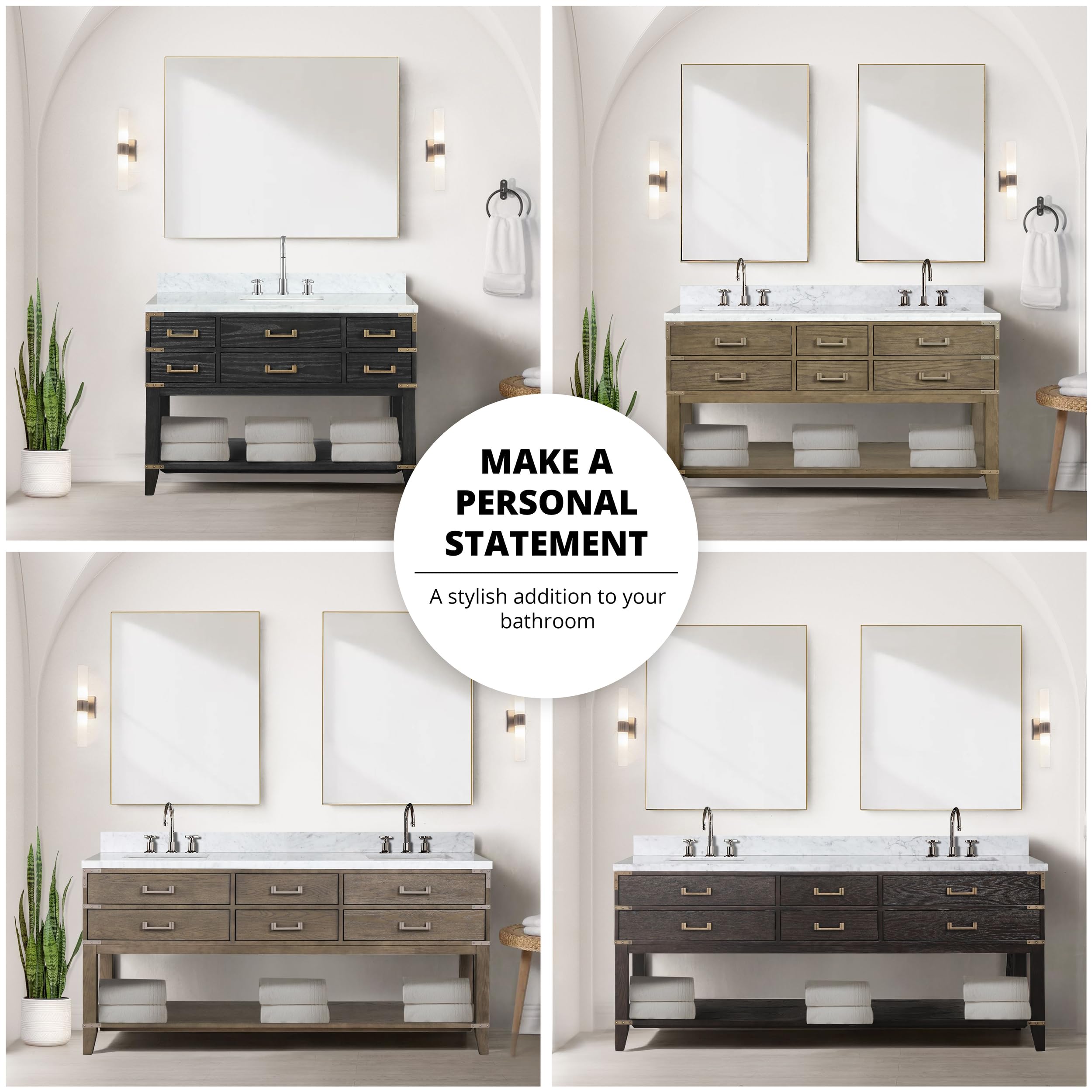 Amazon.com: Grey Oak Double Bath Vanity 72 in. W x 22 in. D