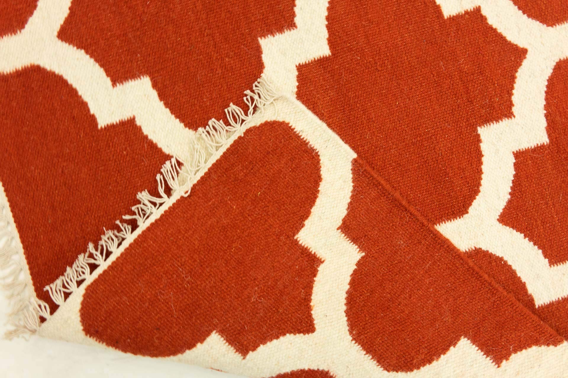Kelim Tapis Moderne tissé à la Main Rouge Rouille 120 x 180 cm
