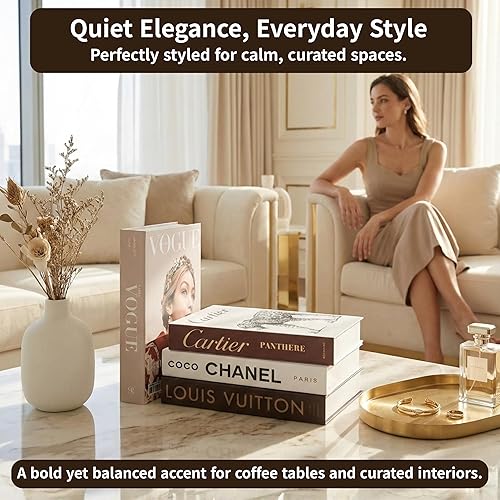 Miniatura 6 de Luxe Large | 4 libros decorativos para decoración del hogar | Decoración de libros de mesa auxiliar | Libros falsos para decoración | Decoración de