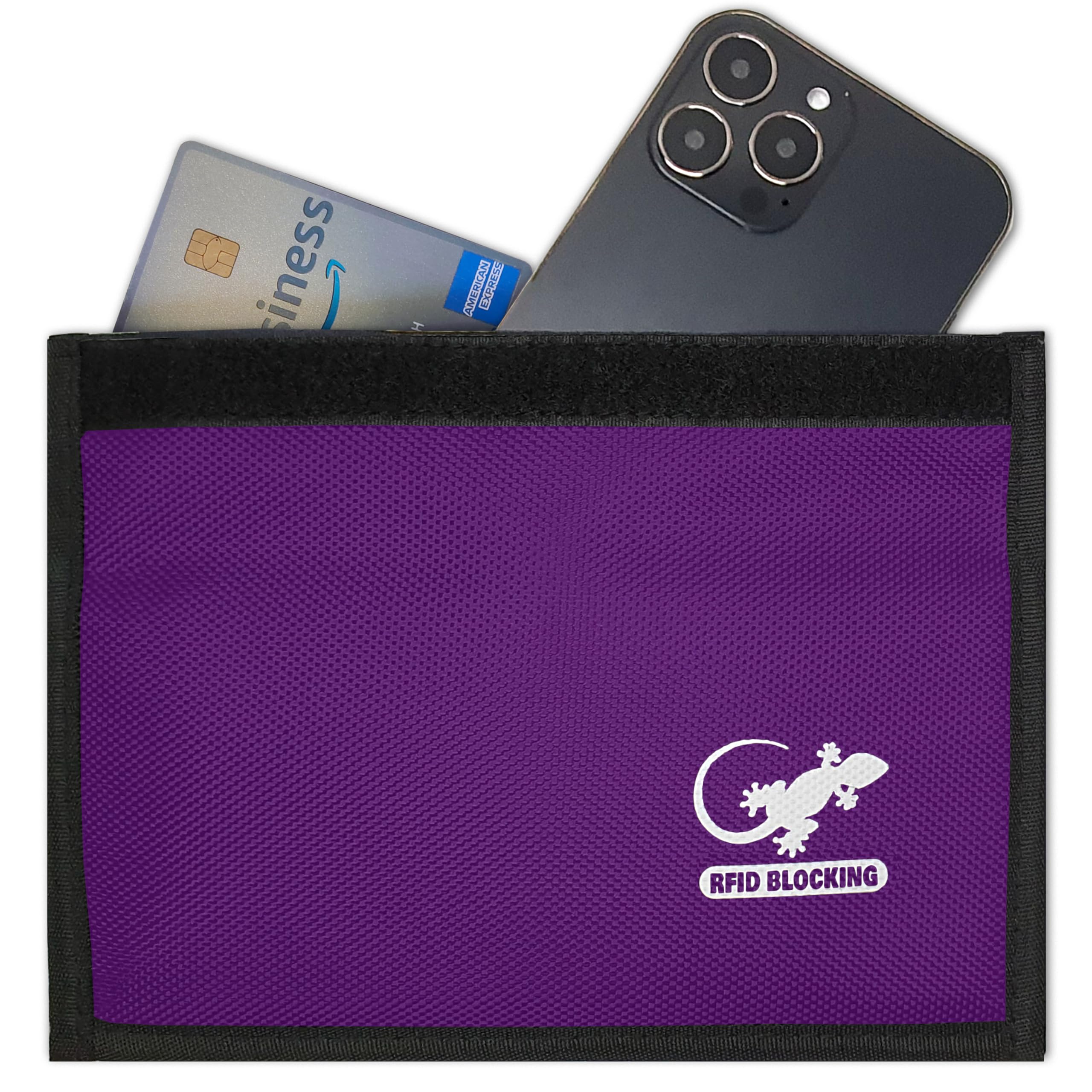 Gecko Travel Tech Faraday Bag Anti-Tracking GPS RFID Car Key Signal Blocker Wallet Shielding Pouch Protective Case for Cell Phone Car Key FOB, Data Privacy, Electronic Device Security (PURPLE)
