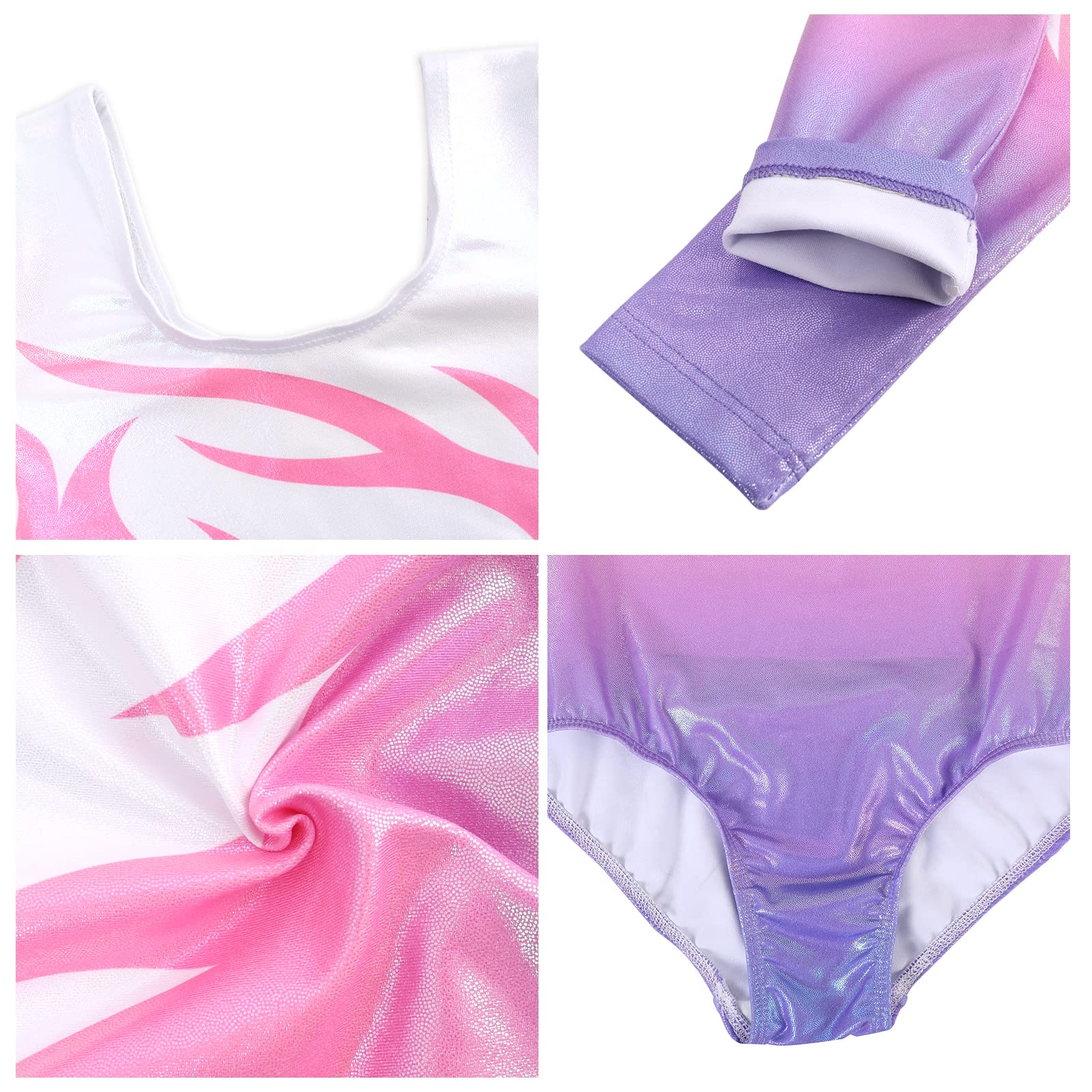 Bezioner Maillot de Gimnasia Leotardos de Danza Body Ballet Clásico Sin Mangas/Manga Larga para Niña 3-14 Años — view 4
