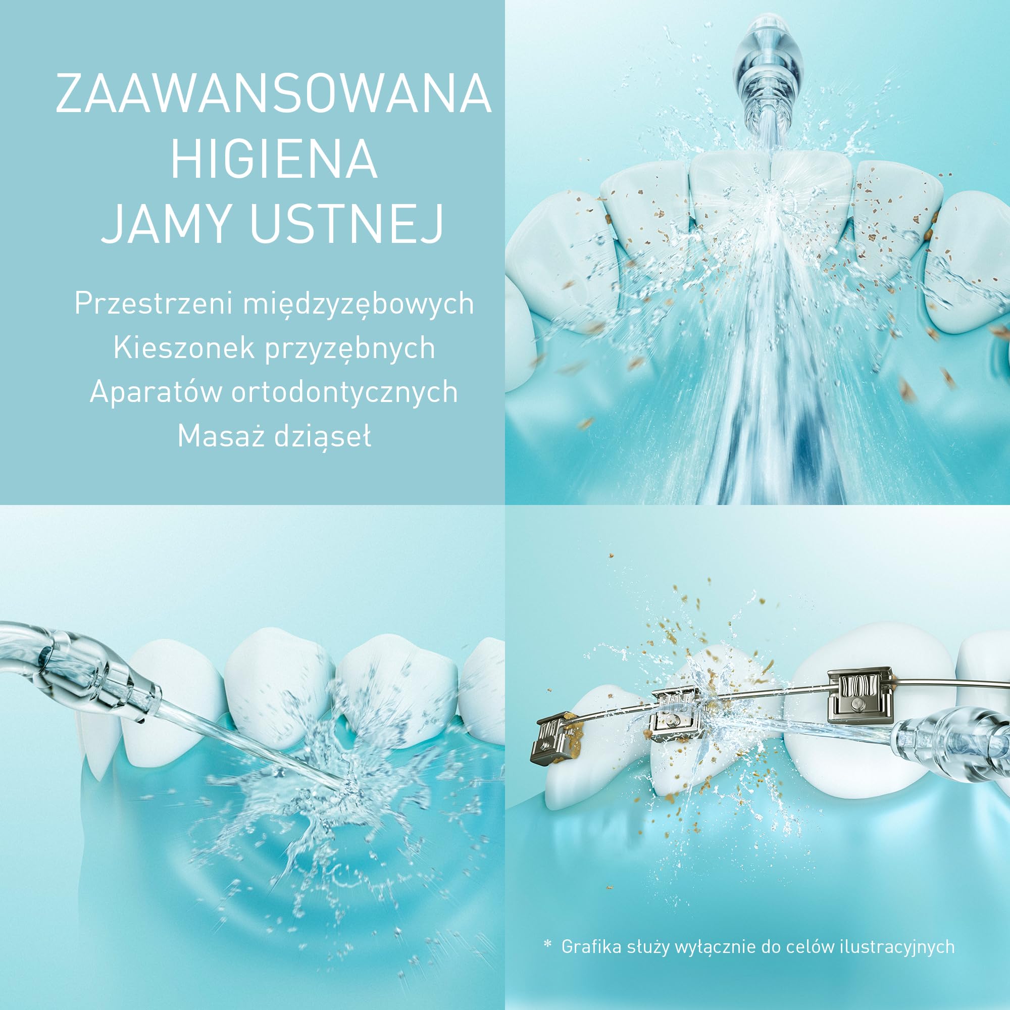 Panasonic Series 600 EW-DJ66-A303, Irygator do Zębów, 200 ml, IPX7, 2 Dysze Ultradźwiękowe, 5 Ustawień Ciśnienia, Akcesorium Podróżne, Granatowy