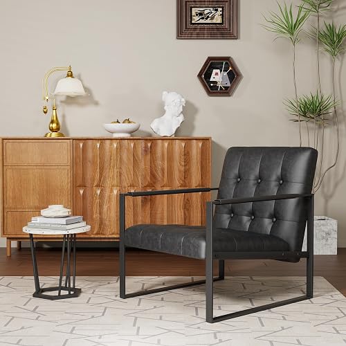 Mid-Century Faux Leather Chair