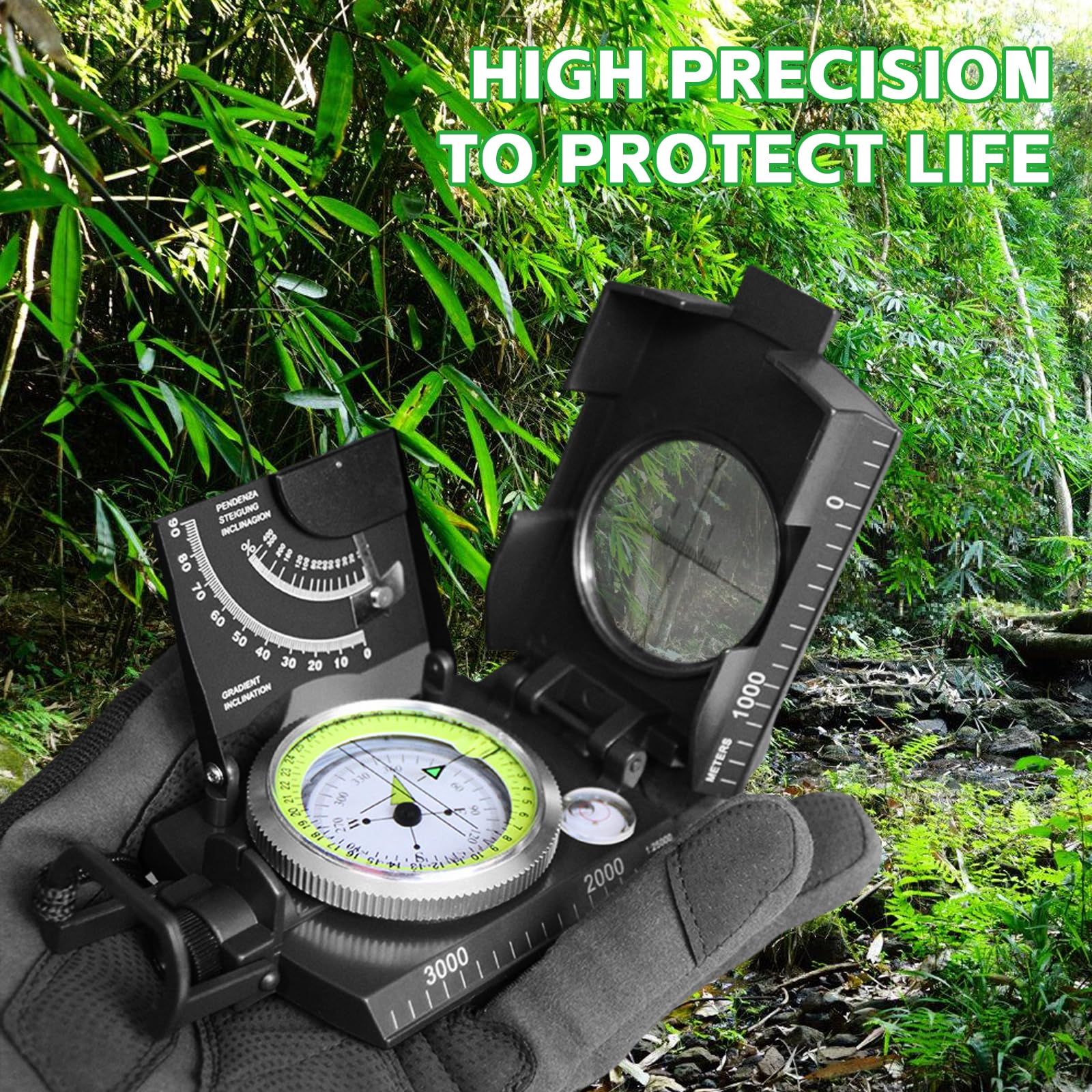 Bussola Di Avvistamento Militare Impermeabile Con Lente Per Attività - Foto 4