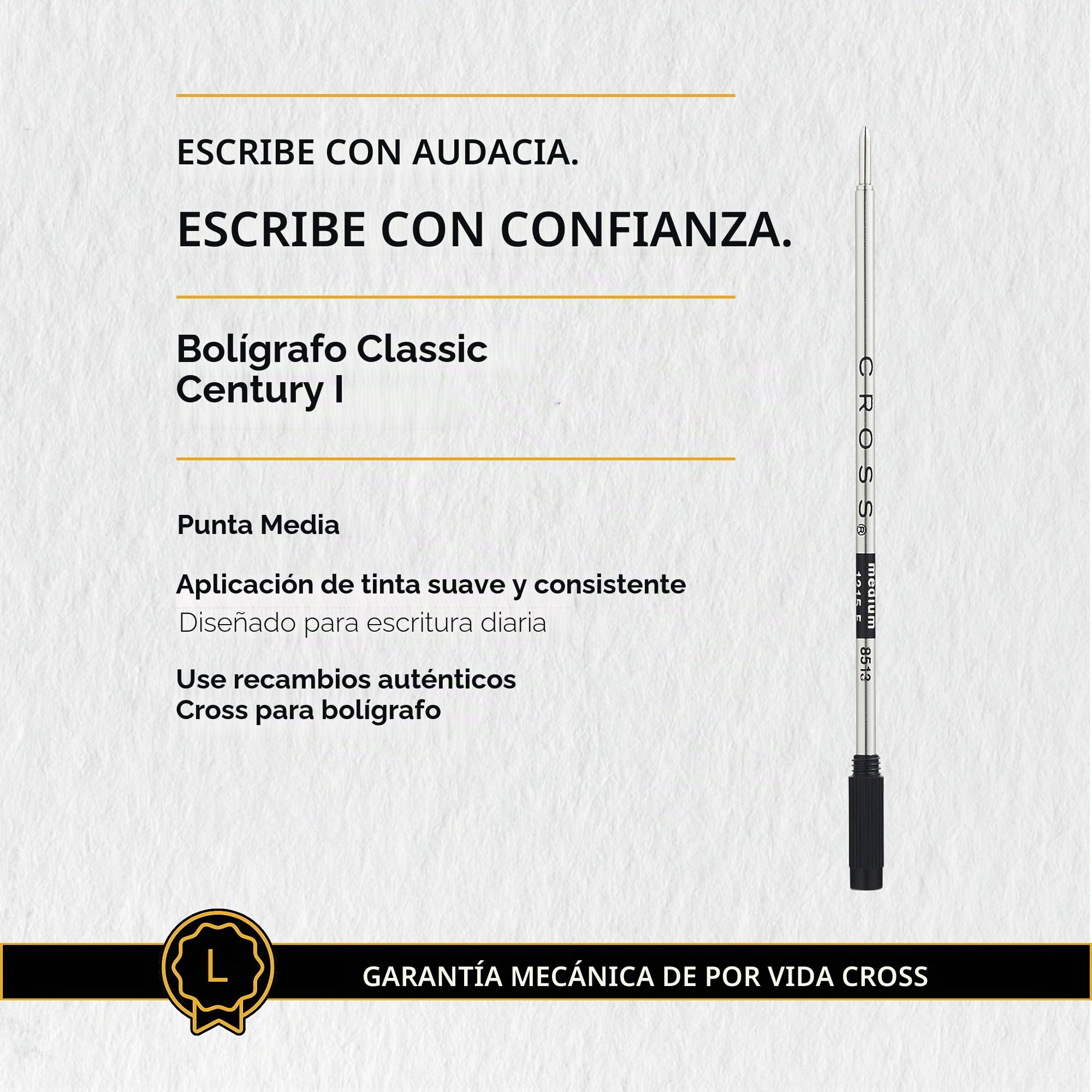 Cross AT0082-137 Bolígrafo Century Classic PVD, Gris Titanio Mate