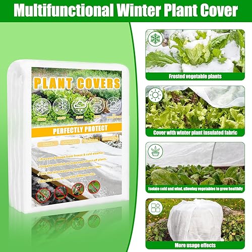 Miniatura 2 de Cubiertas para plantas de protección contra la congelación, kit de 10 x 30 pies con 6 aros de jardín y clips, 1.05 ozyd2, mantas de tela de escarcha